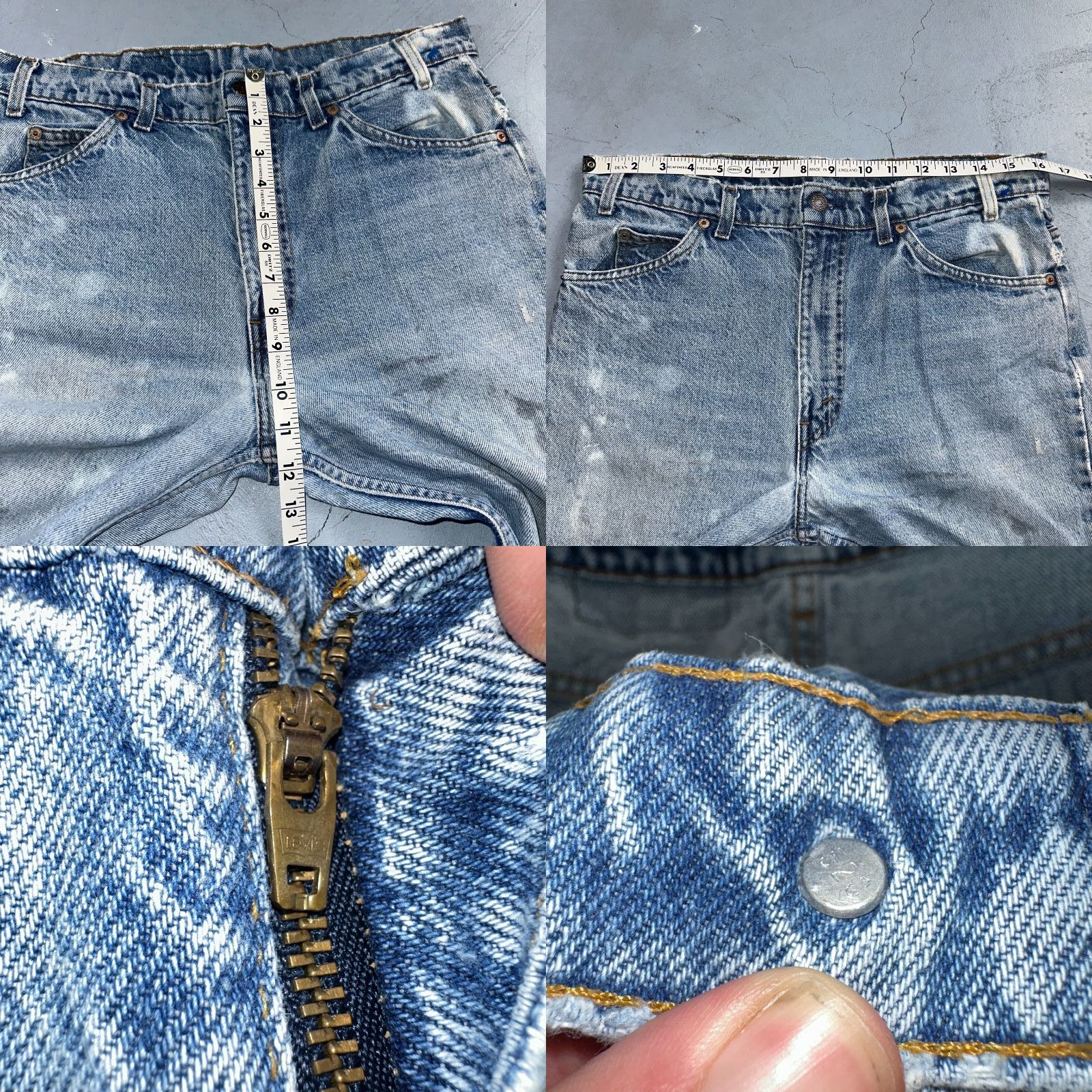 Levi's VINTAGE Levis 517 Jeans Bootcut Flare Blue Worn USA Orange Tab 90s Act 33x31 Size US 33 - 8 Thumbnail