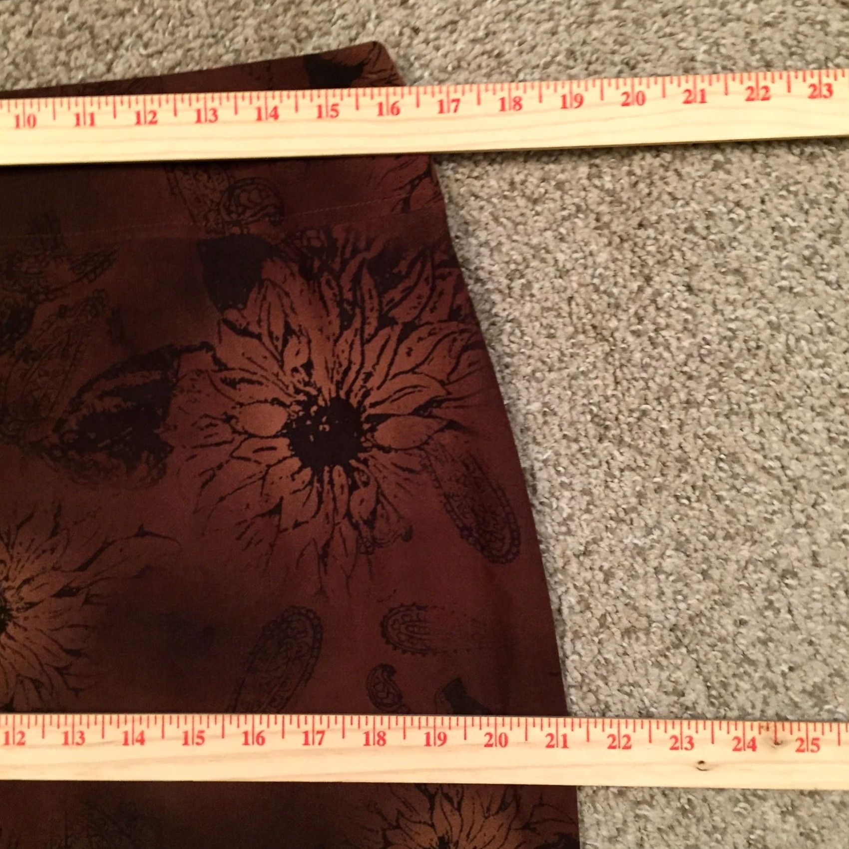 Vintage Requirements Skirt Women Midi Brown Floral 10 Unlined Polyester Spandex Microfiber Pencil Straight Regular Vintage No Size 32" / US 10 / IT 46 - 3 Thumbnail