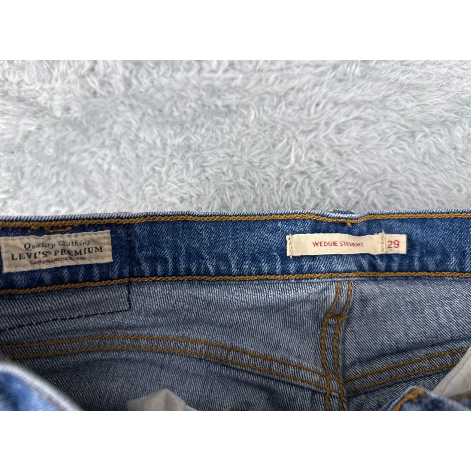 Levi's Levi's Jeans Womens 29 Blue Denim Wedgie Straight Button 28x24 Vintage No Size 29" - 6 Thumbnail