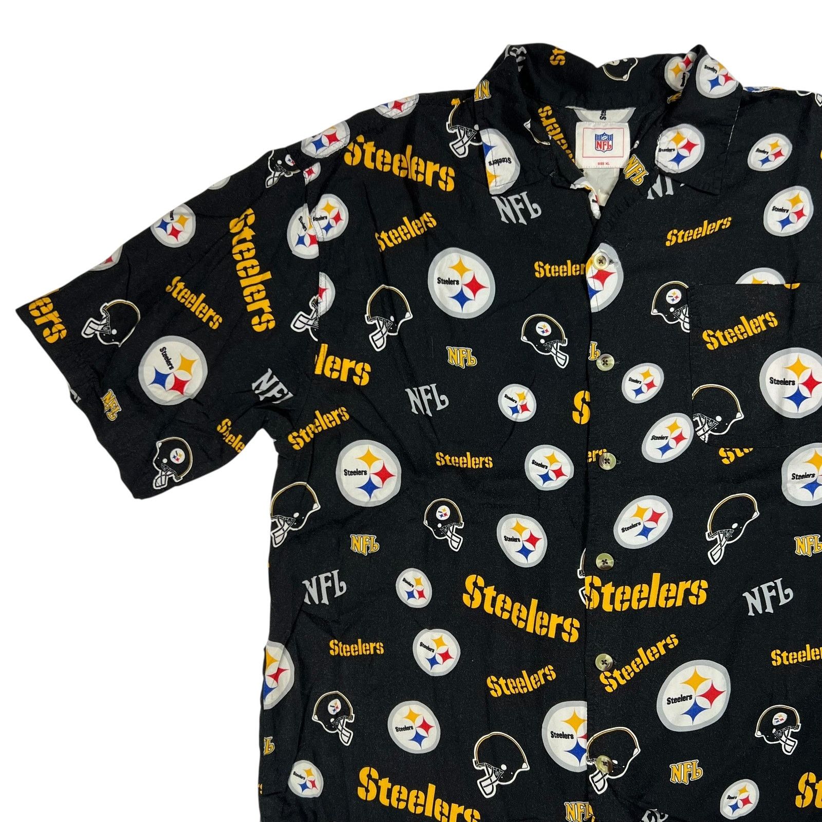 NFL × Vintage Vintage Y2K Pittsburgh Steelers NFL all over print Hawaiian Size US XL / EU 56 / 4 - 4 Thumbnail