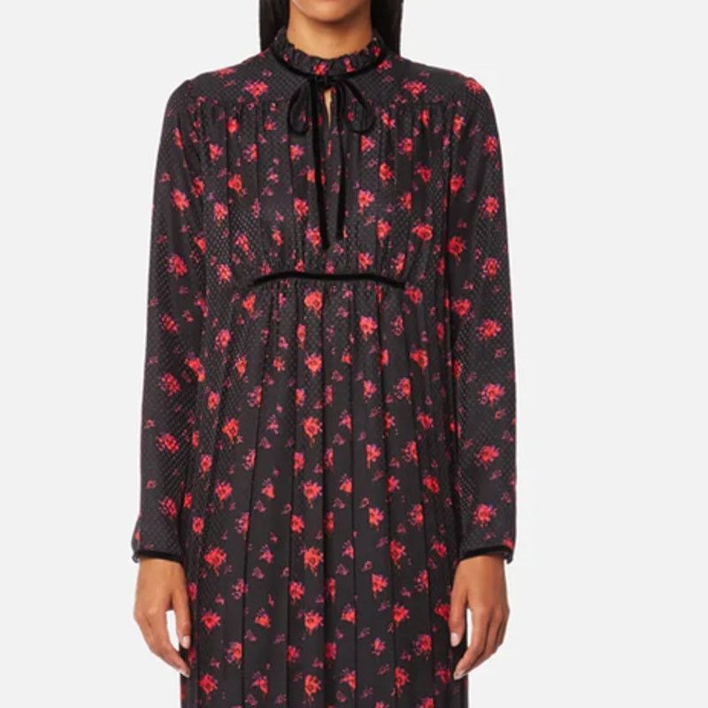 image of Alexander Mcqueen Mcq Black Silk Pleated Dress It42 6/8 New, Women's (Size Medium)