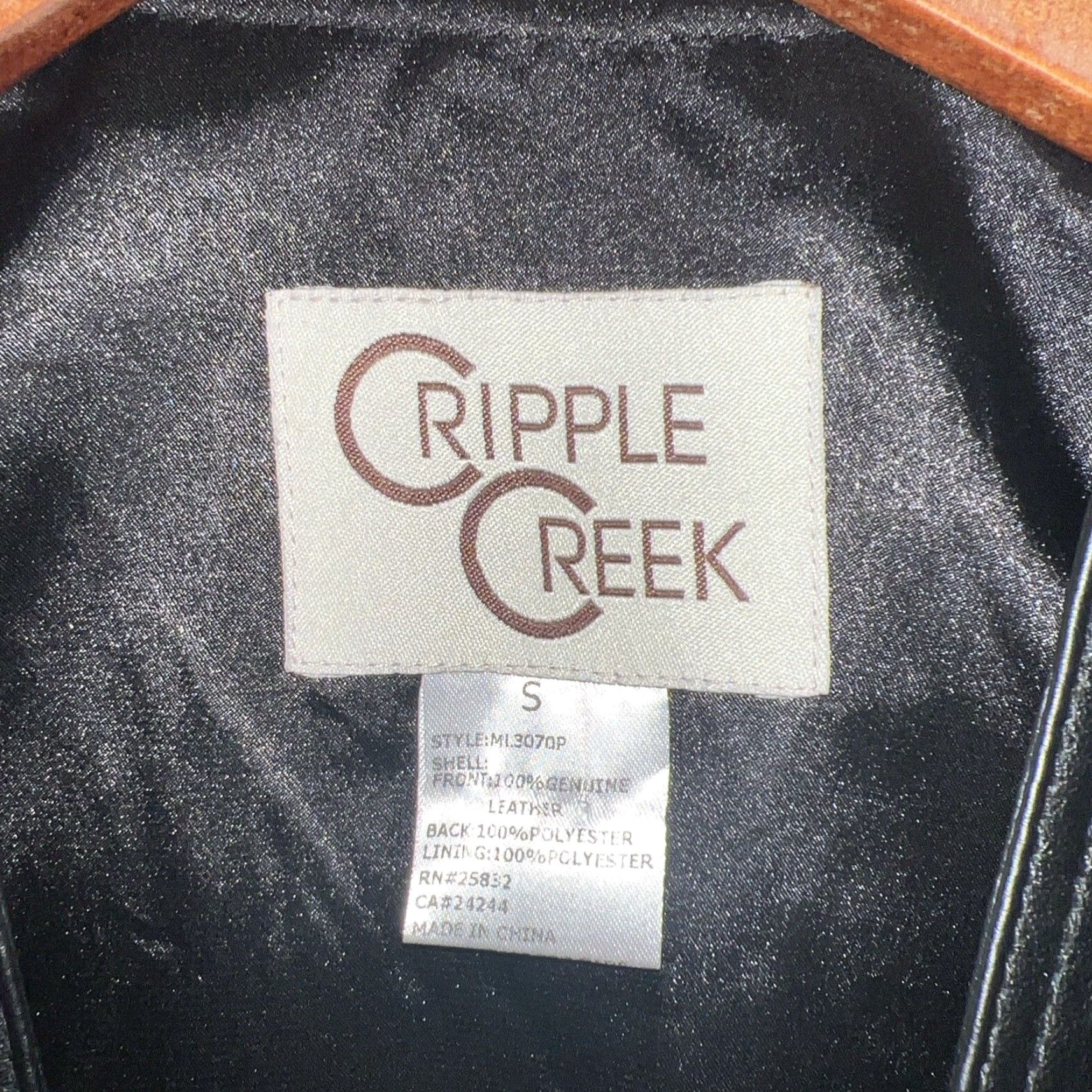 Vintage Cripple Creek Leather Biker Vest Mens Small Black Snap Button Size US S / EU 44-46 / 1 - 3 Thumbnail