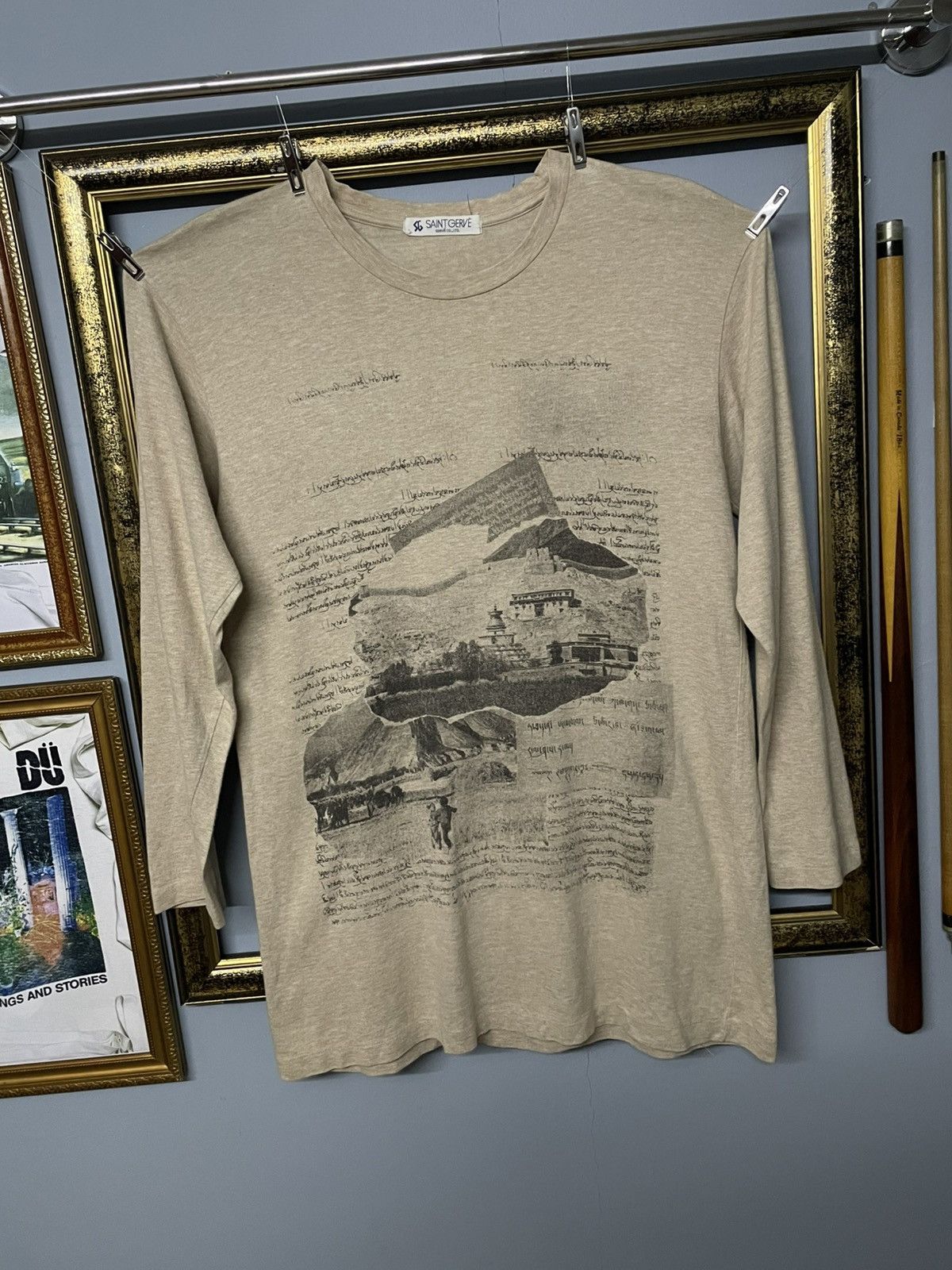 Designer × Japanese Brand × Vintage Vintage 1990s Designer Saint Gerve Hindu Poem Longsleeve Size US M / EU 48-50 / 2 - 2 Thumbnail