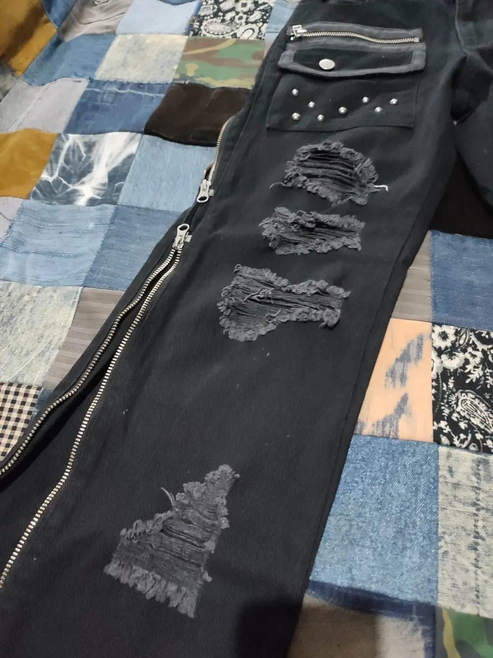Japanese Brand Sex Pot Revenge Distressed Punk Zipper Pants Size US 29 - 4 Thumbnail