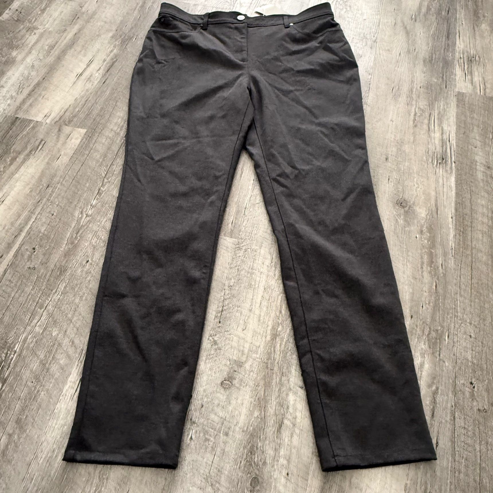 Vintage Chicos The So Slimming Peyton Pant 1 Short Gray Dress Pants Slim Tapered Flat Front Zip Casual Business Girls Womens 33 in Waist Short Size 25" / US 0 / IT 36 - 7 Thumbnail