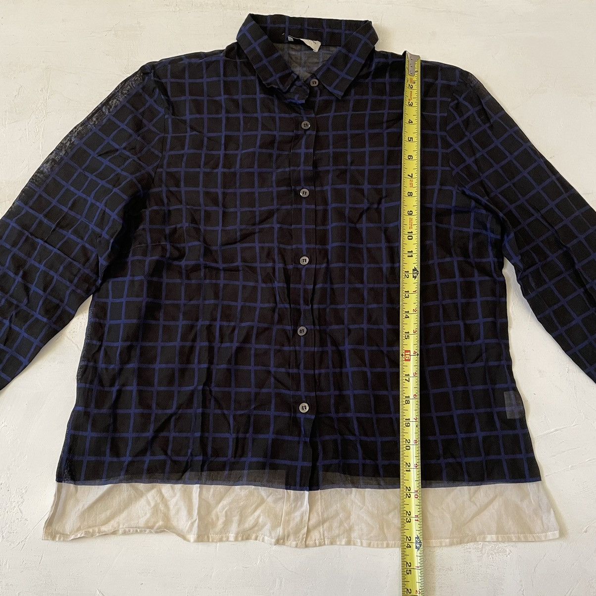 Dries Van Noten Dries Van Noten Womens Transparent Checkered Shirt Size 44 Size M / US 6-8 / IT 42-44 - 7 Thumbnail