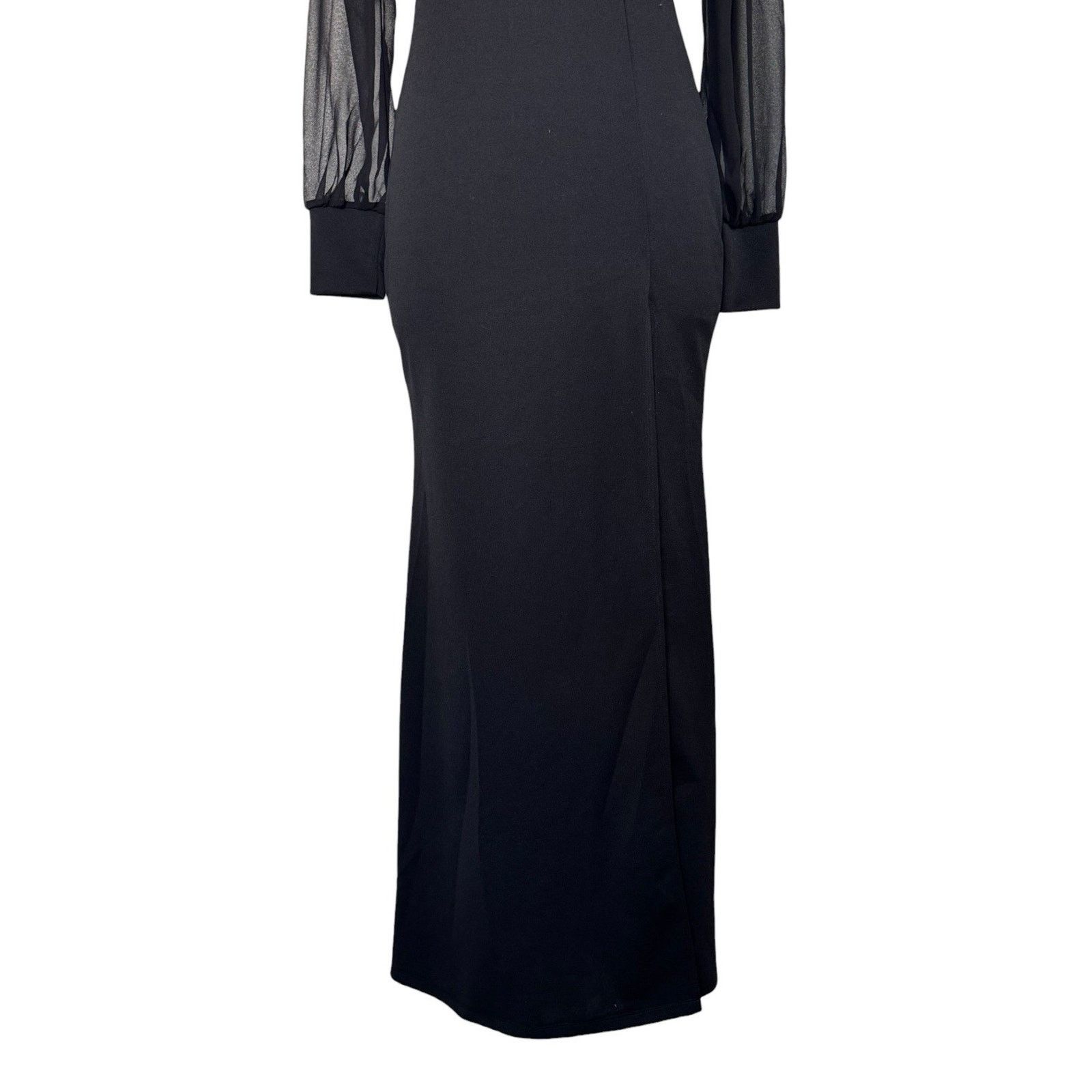 Other WINDSOR Veronica Front Slit Crepe Formal Dress Elegant Black Size XS / US 0-2 / IT 36-38 - 5 Thumbnail