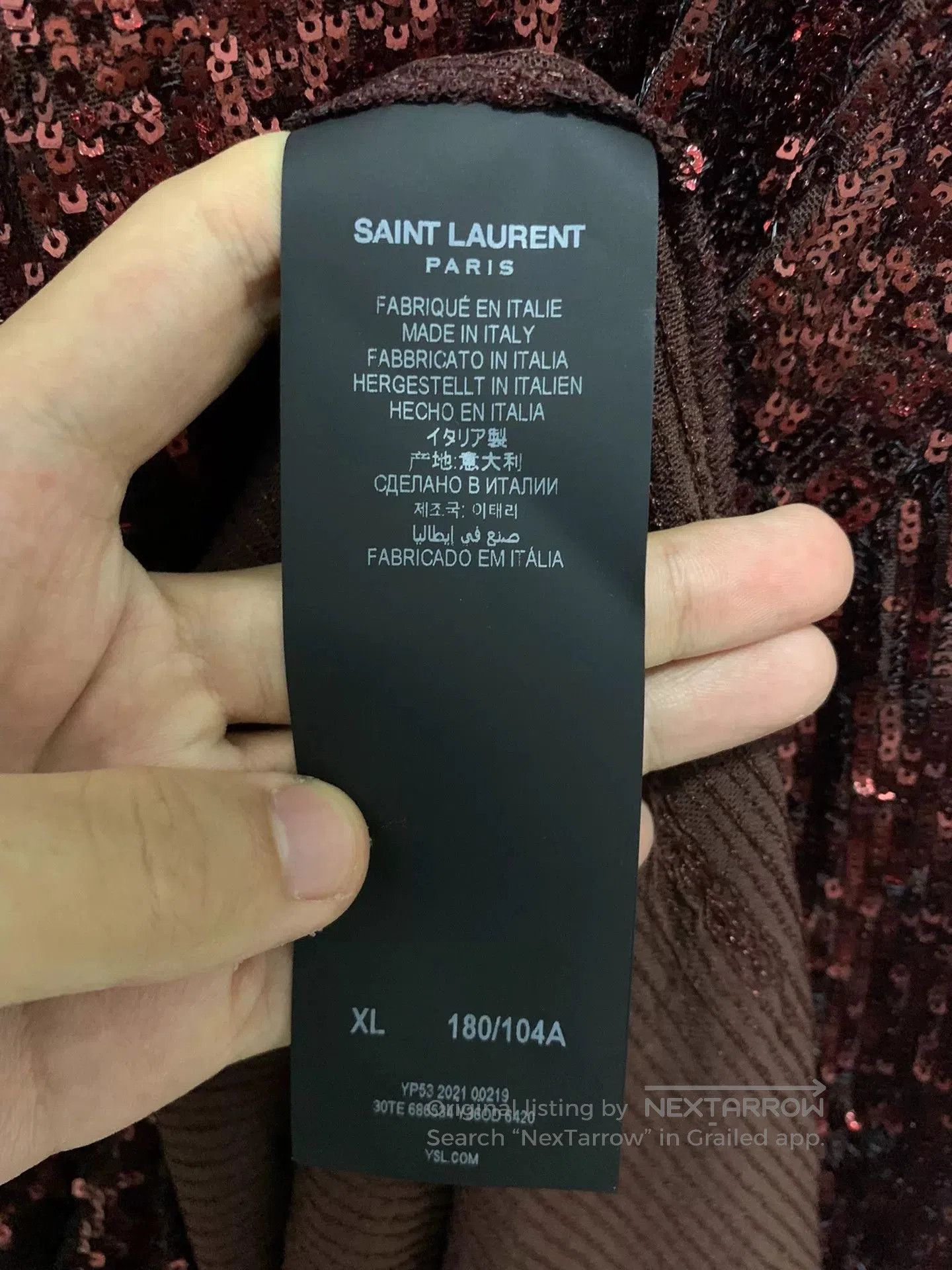 Saint Laurent Paris Saint Laurent SLP Red Sequin Shirt. Size US XL / EU 56 / 4 - 4 Thumbnail