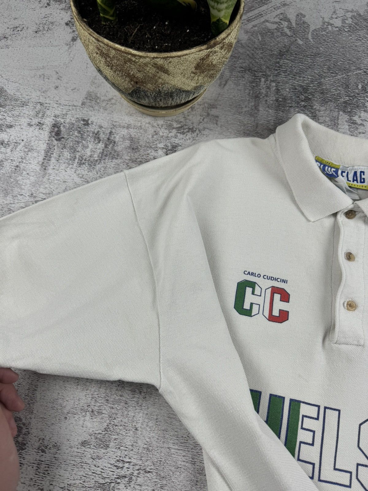 Chelsea Soccer 90S Chelsea Carlo Cudicini F.C Italy Polo T Shirt Tee Jersey Size US L / EU 52-54 / 3 - 11 Thumbnail