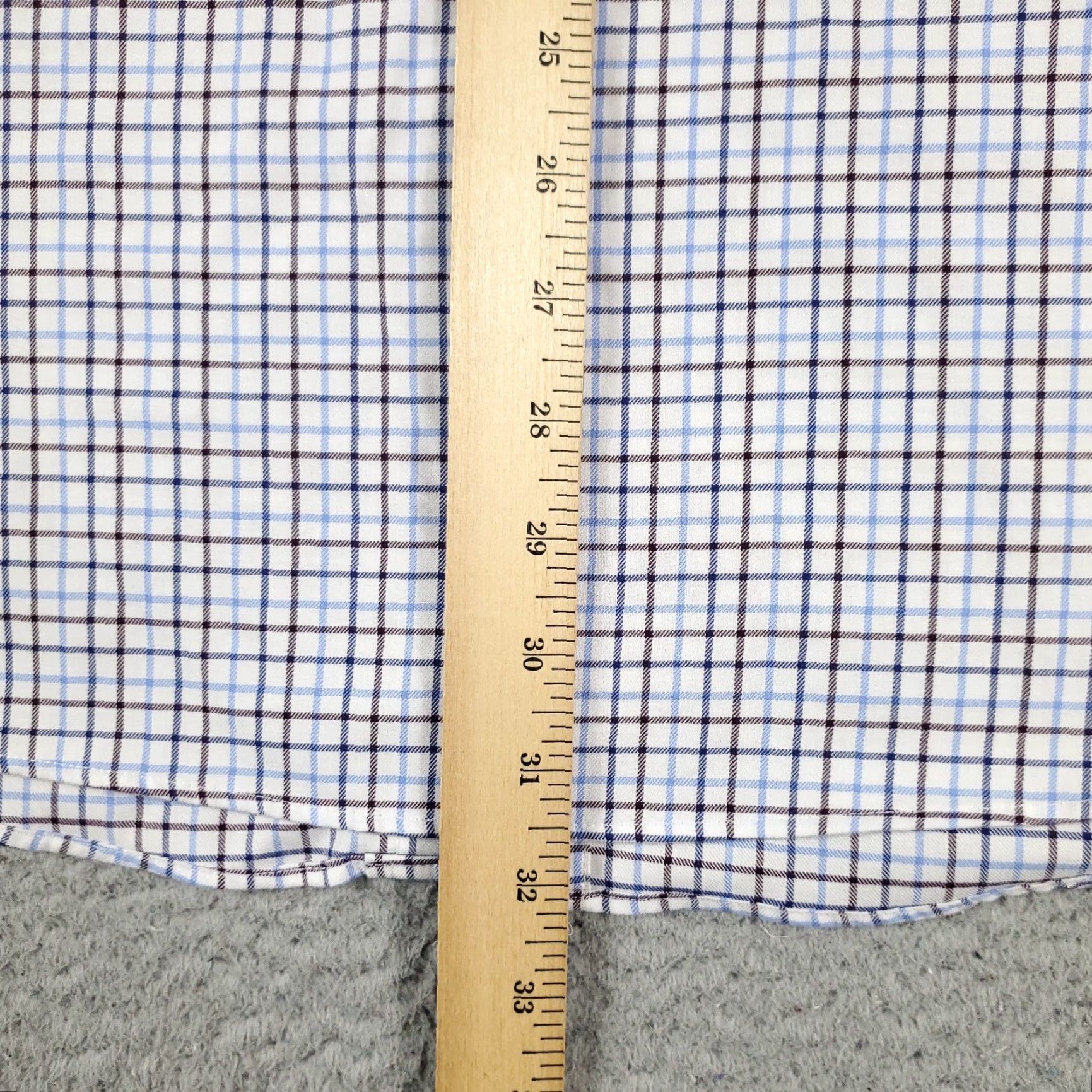 Tommy Hilfiger Tommy Hilfiger Dress Shirt Mens 16.5 Blue Check Long Sleeve Button-Down Regular Fit Size 42R - 4 Thumbnail
