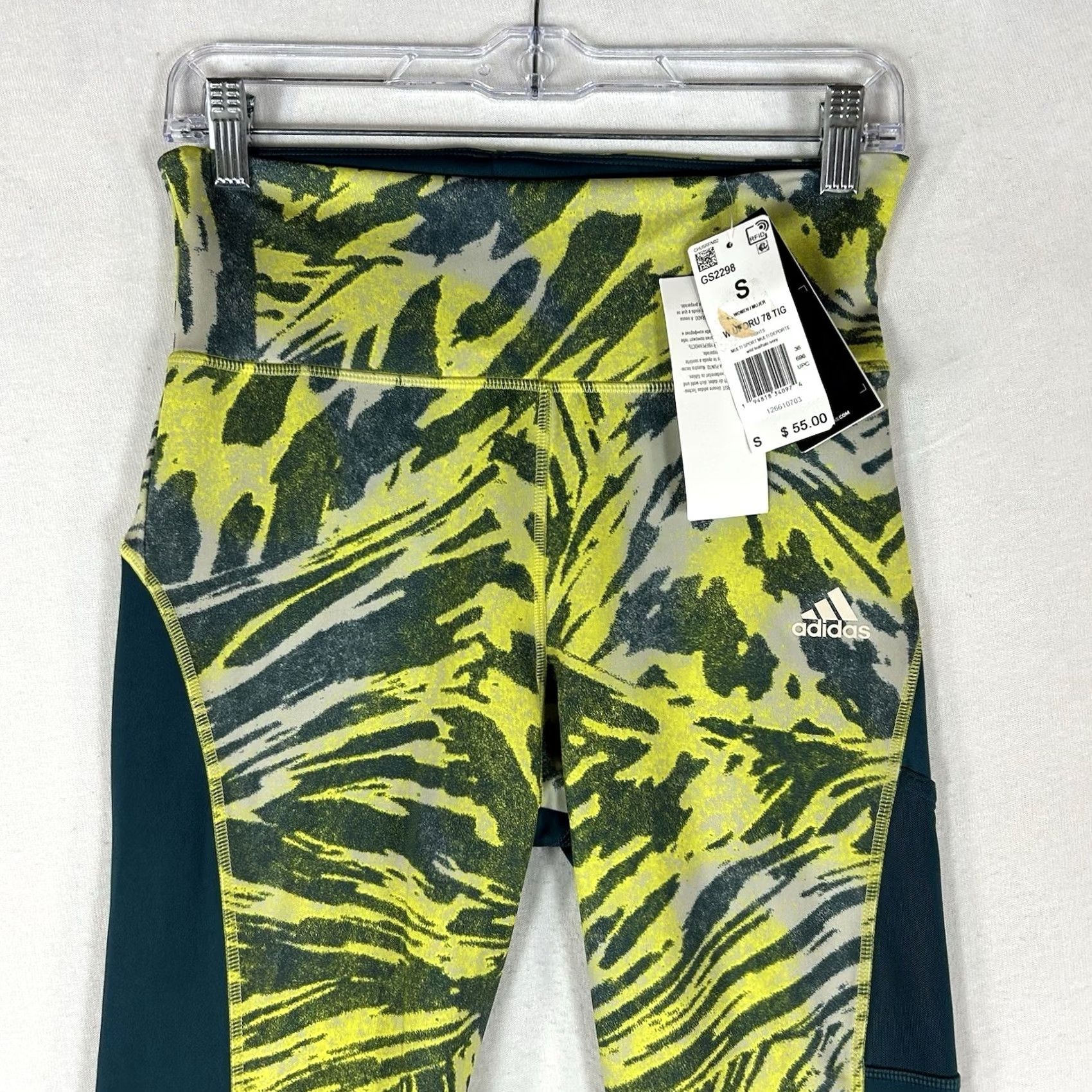 Adidas Adidas Leggings Womens Small Green Camo Primegreen Aeroready NWT Athletic Yoga Gym Running Training Slim Ankle High Rise, XS? Size 28" / US 6 / IT 42 - 2 Thumbnail
