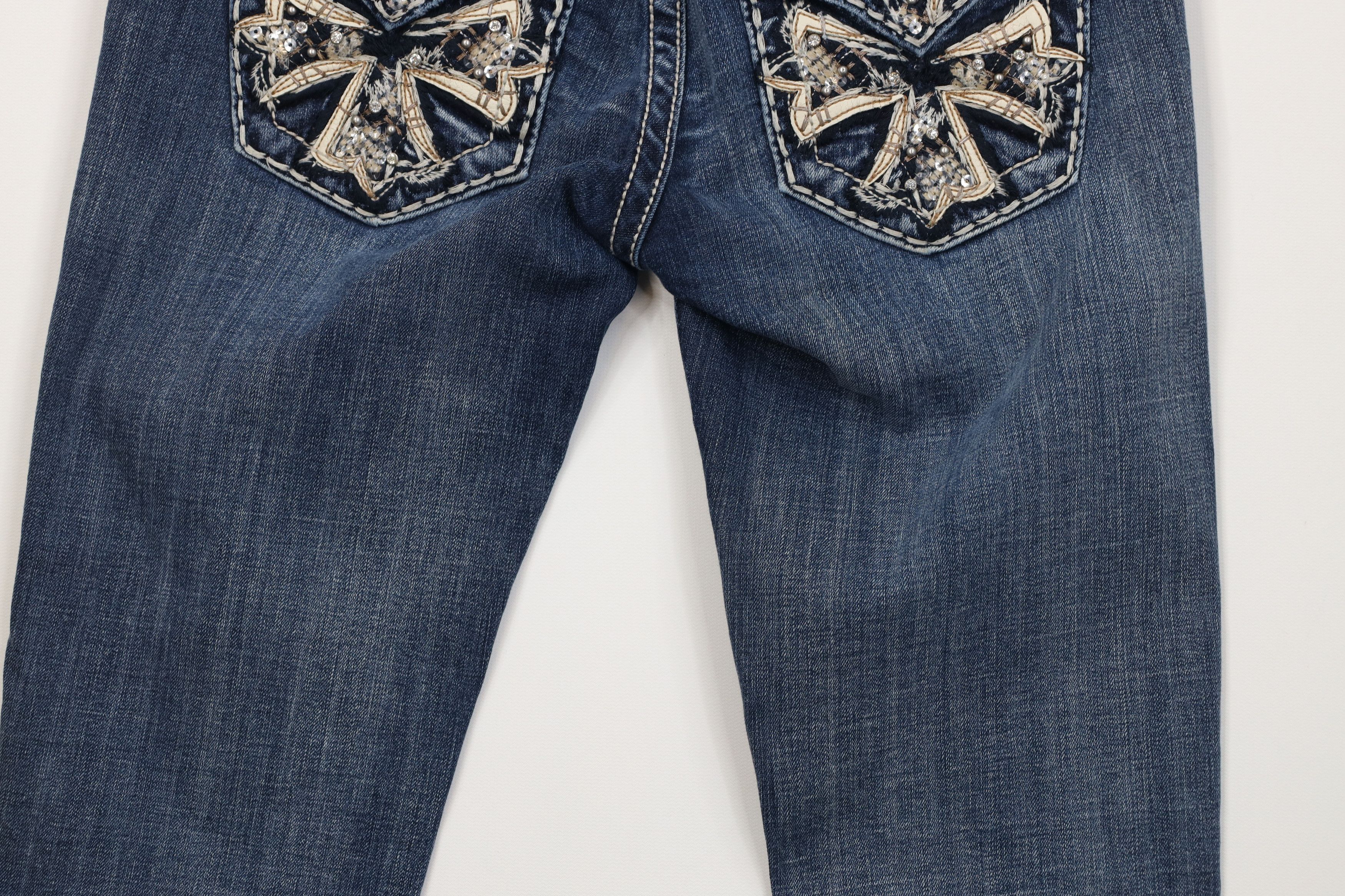 Miss Me Miss Me Bling Jeweled Signature Skinny Cropped Jeans Blue Size 25" / US 0 / IT 36 - 14 Thumbnail