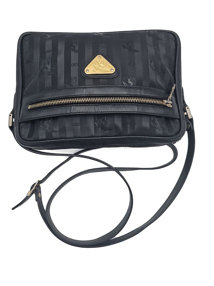 Maison Mollerus Maison Mollerus Vinerus Black Coated Canvas Crossbody Bag