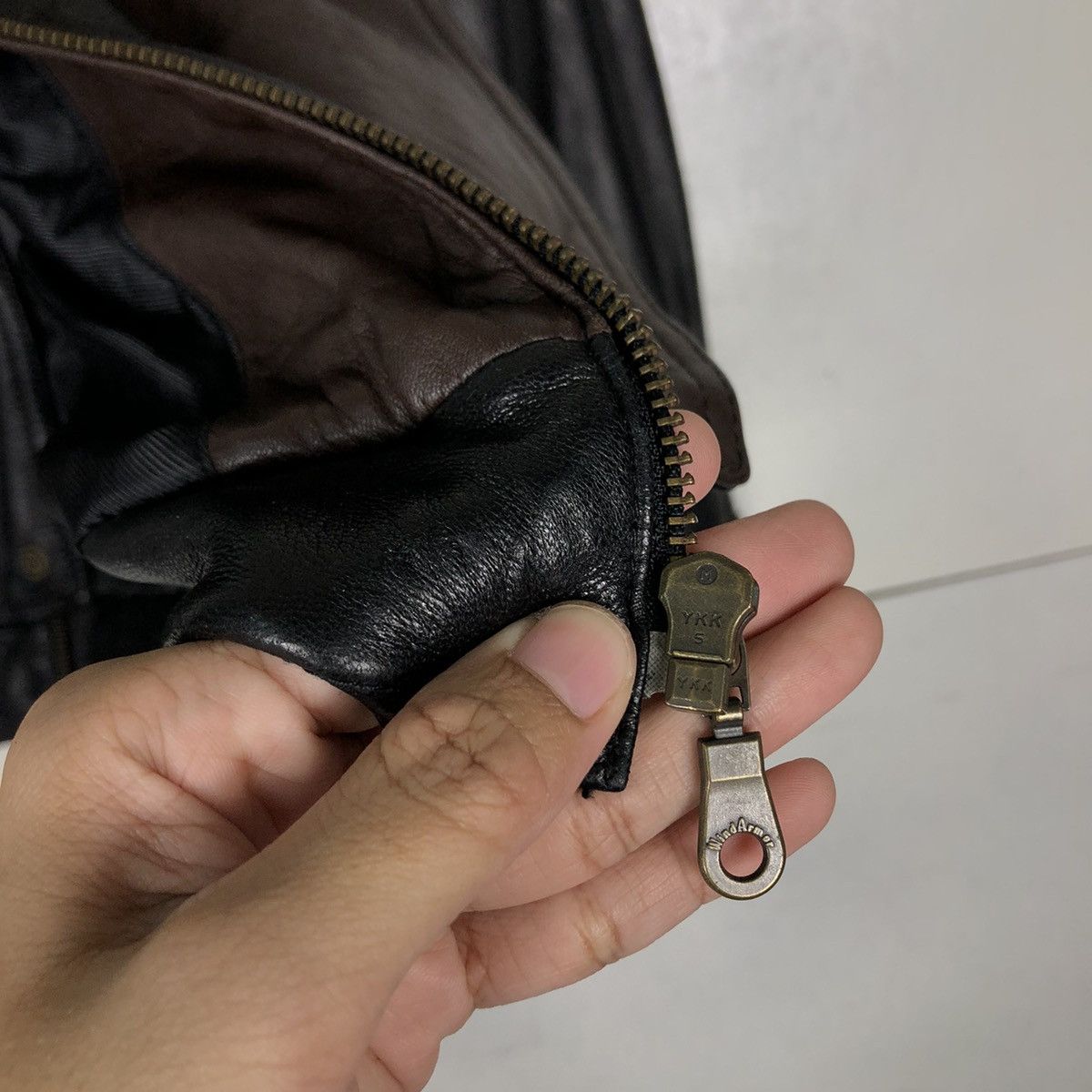 Japanese Brand 🔥Vtg Bomber Jacket Leather Biker Wind Armor Nichiwa Japan Size US L / EU 52-54 / 3 - 16 Thumbnail