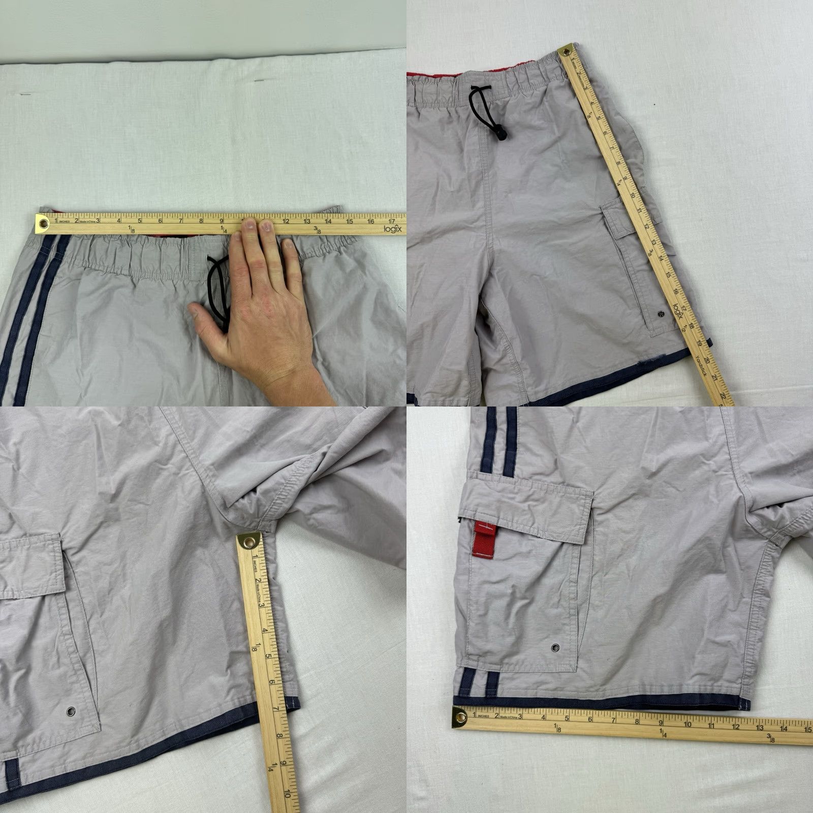 Vintage VINTAGE No Boundaries Swim Trunks Men/Medium Gray Hipster Grunge Y2K Swimsuit Bottom Size US 31 - 8 Thumbnail