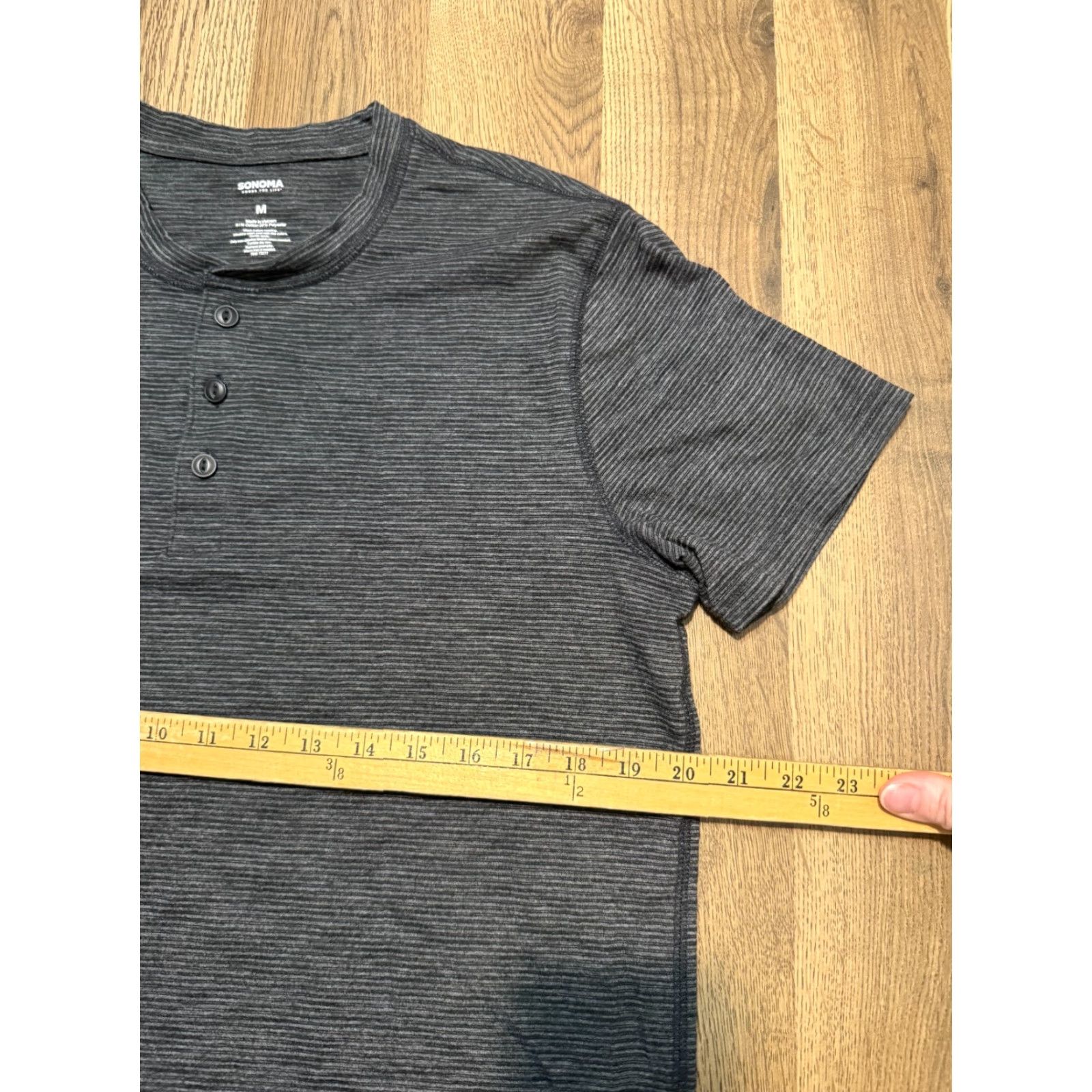 Vintage Sonoma Shirt Men's Size Medium Gray Black Short Sleeve Shirt 1/4 Buttons Size US M / EU 48-50 / 2 - 7 Thumbnail