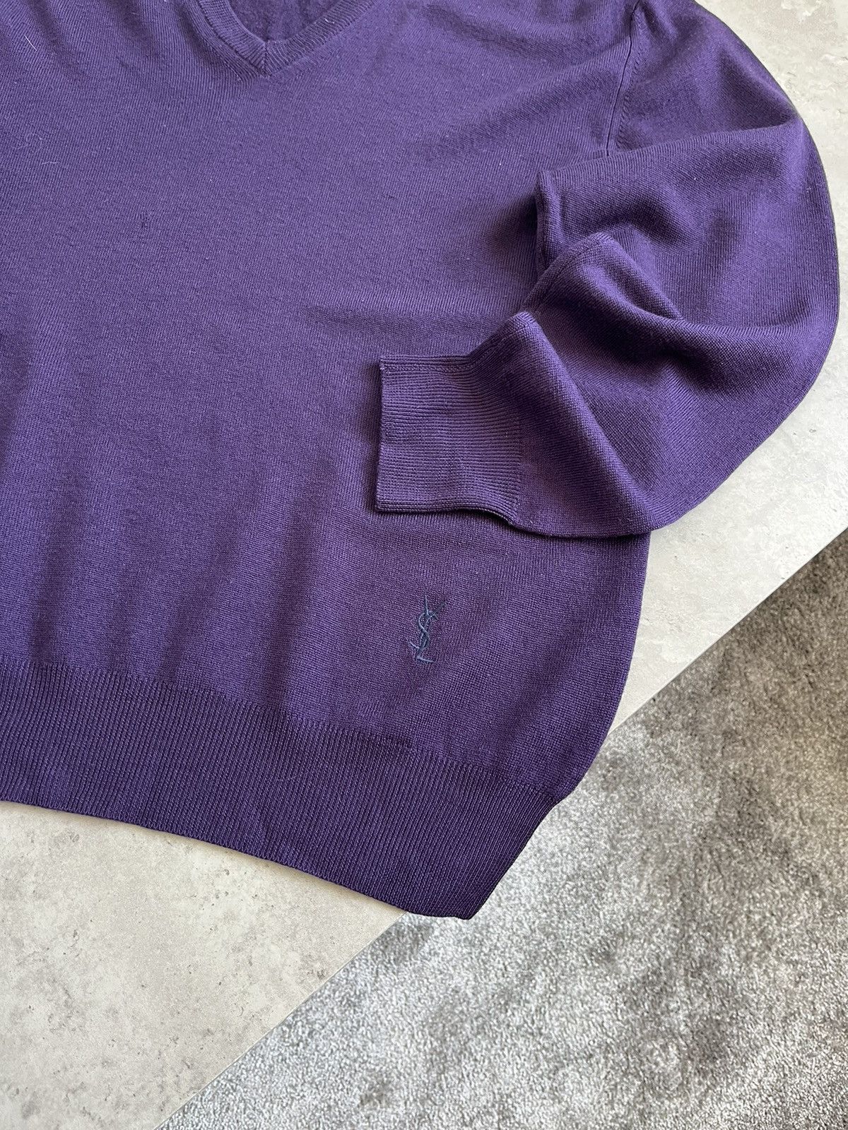 Vintage Vintage Yves Saint Laurent Purple Sweater Size US L / EU 52-54 / 3 - 2 Thumbnail
