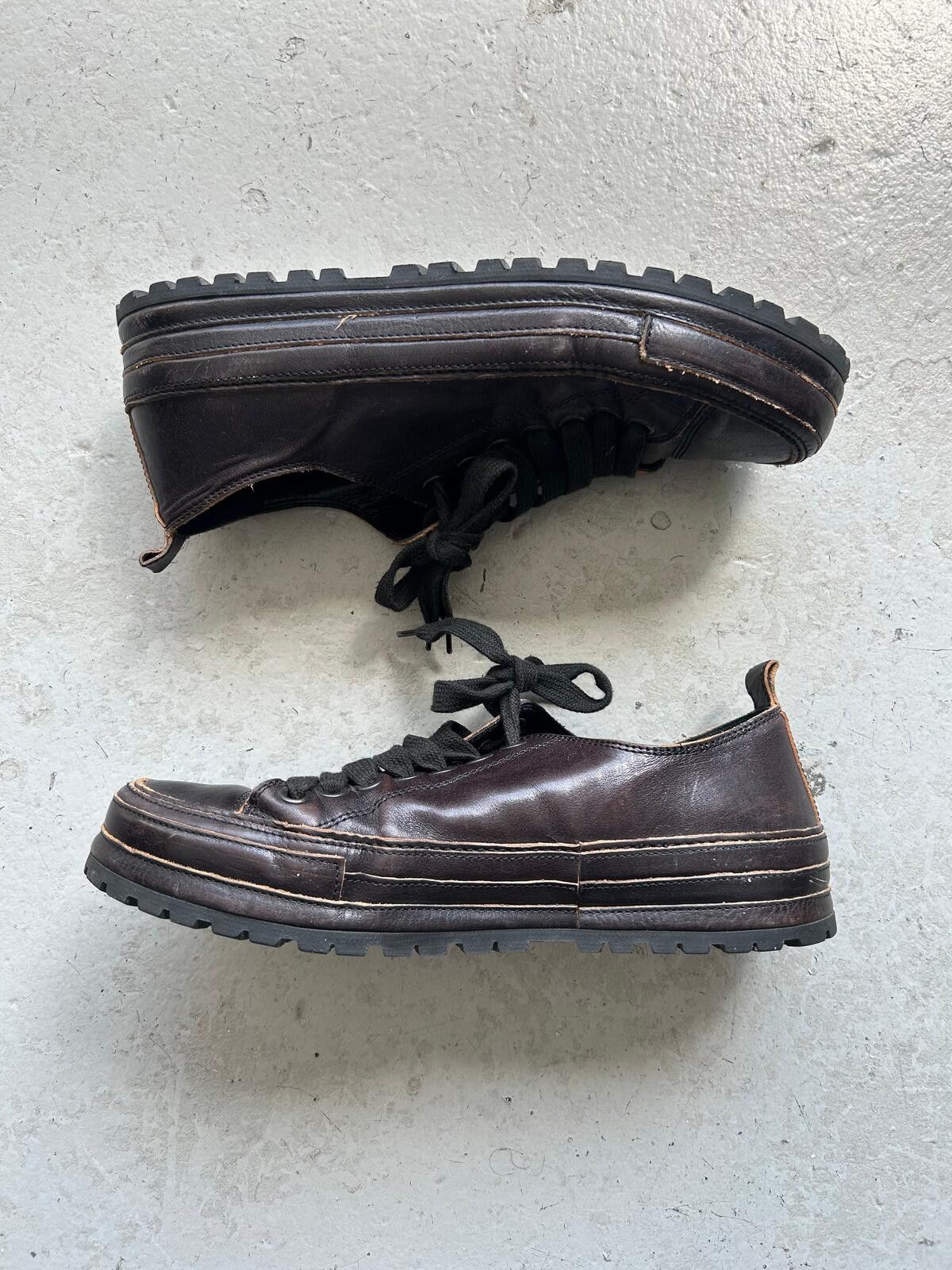 Ann Demeulemeester Ann Demeulemeester Leather Lug Sole Sneakers (41) Size US 8 / EU 41 - 2 Thumbnail