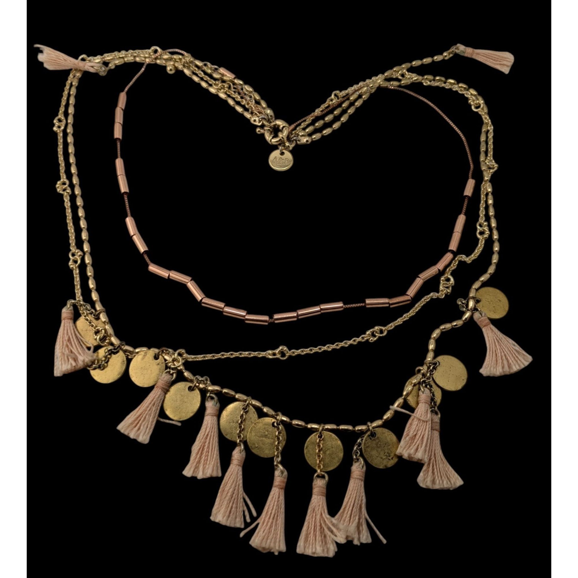 Abercrombie & Fitch Abercrombie & Fitch Preppy Bohemian Gold-Toned Multi-Layer N Size ONE SIZE - 2 Thumbnail