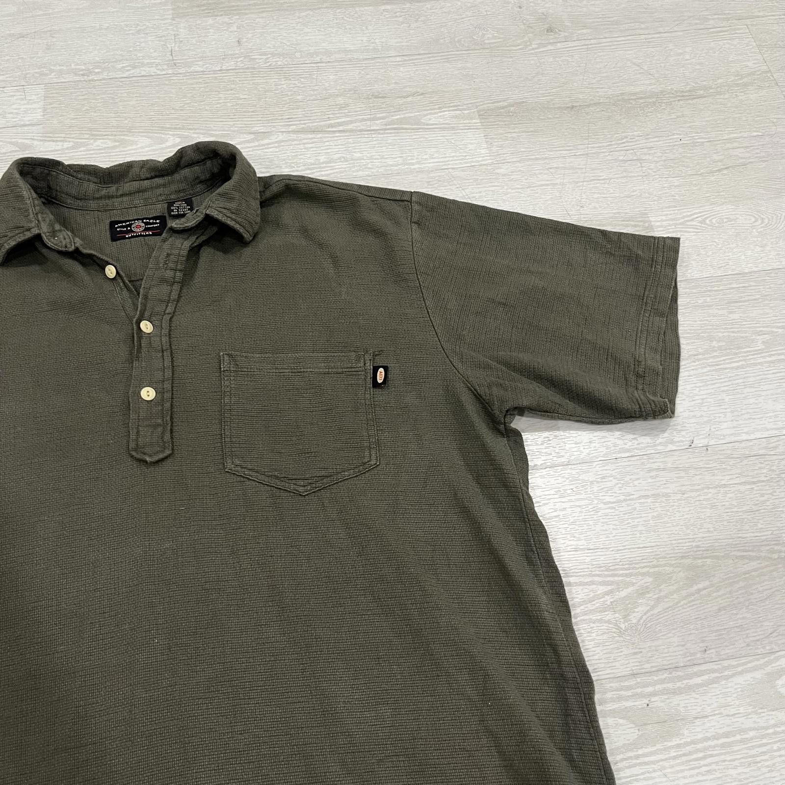 Other American Eagle Outfitters Polo Shirt XL - Olive Green Size ONE SIZE - 2 Thumbnail