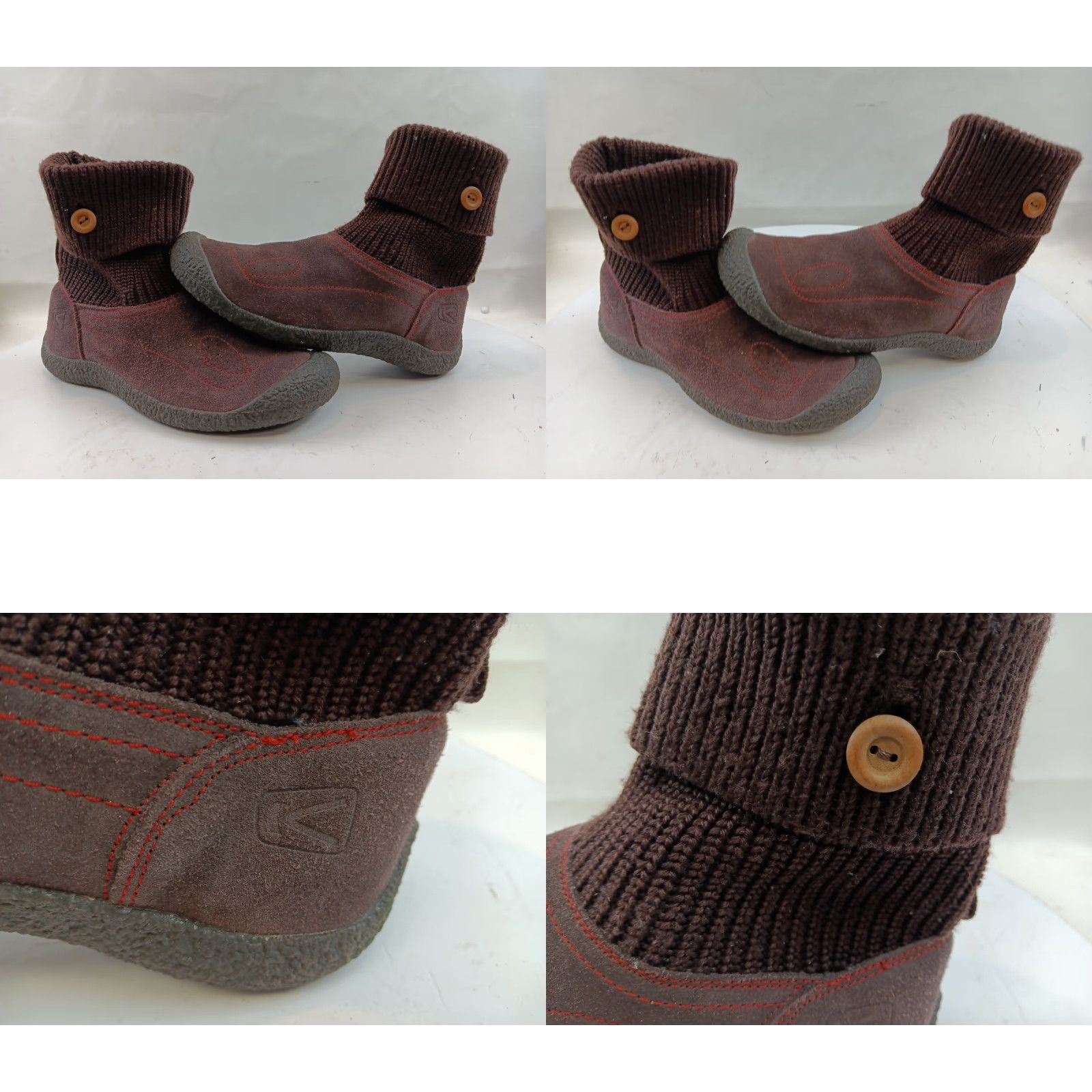 KEEN KEEN Shay Sweater Ankle Booties Slippers Women's Size 7.5 Brown Knit Foldover Bootie Sh Size M / US 6-8 / IT 42-44 - 10 Thumbnail