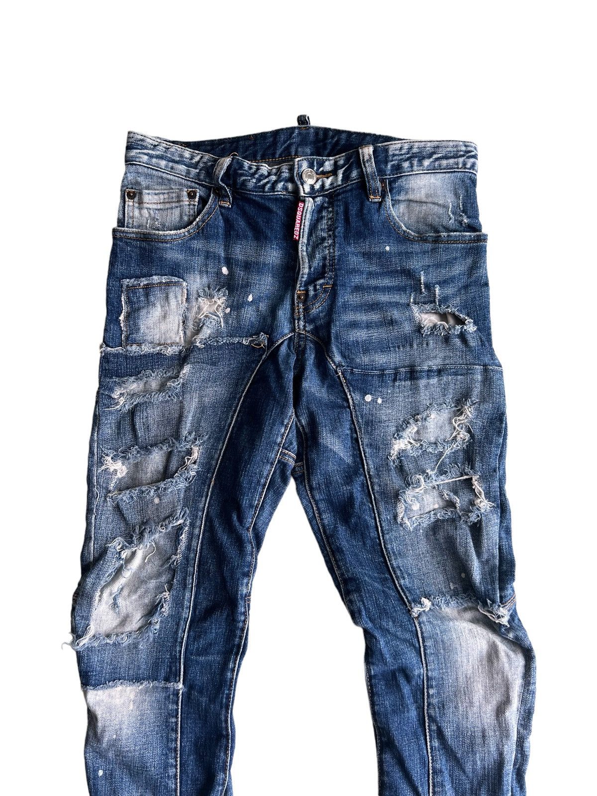 Dsquared2 × Purple DSQUARED2 Beautiful Patchwork Distressed Skinny Biker Jean Size US 29 - 4 Thumbnail
