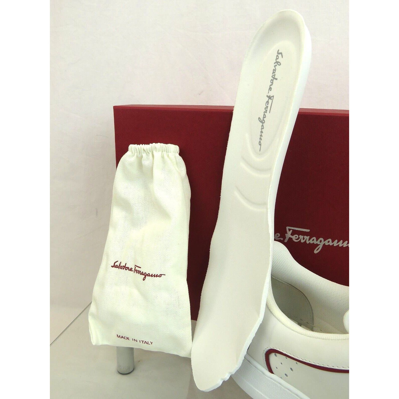 Salvatore Ferragamo FERRAGAMO MANHATTAN WHITE LEATHER GANCINI LOGO SNEAKER 10.5 Size US 11.5 / EU 44-45 - 11 Thumbnail