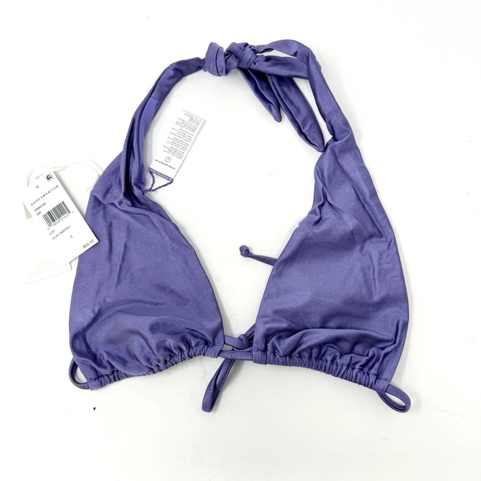 Good American Good American Lilac Shine Ruched Halter Bikini 3/ Large NWT Size ONE SIZE - 2 Thumbnail