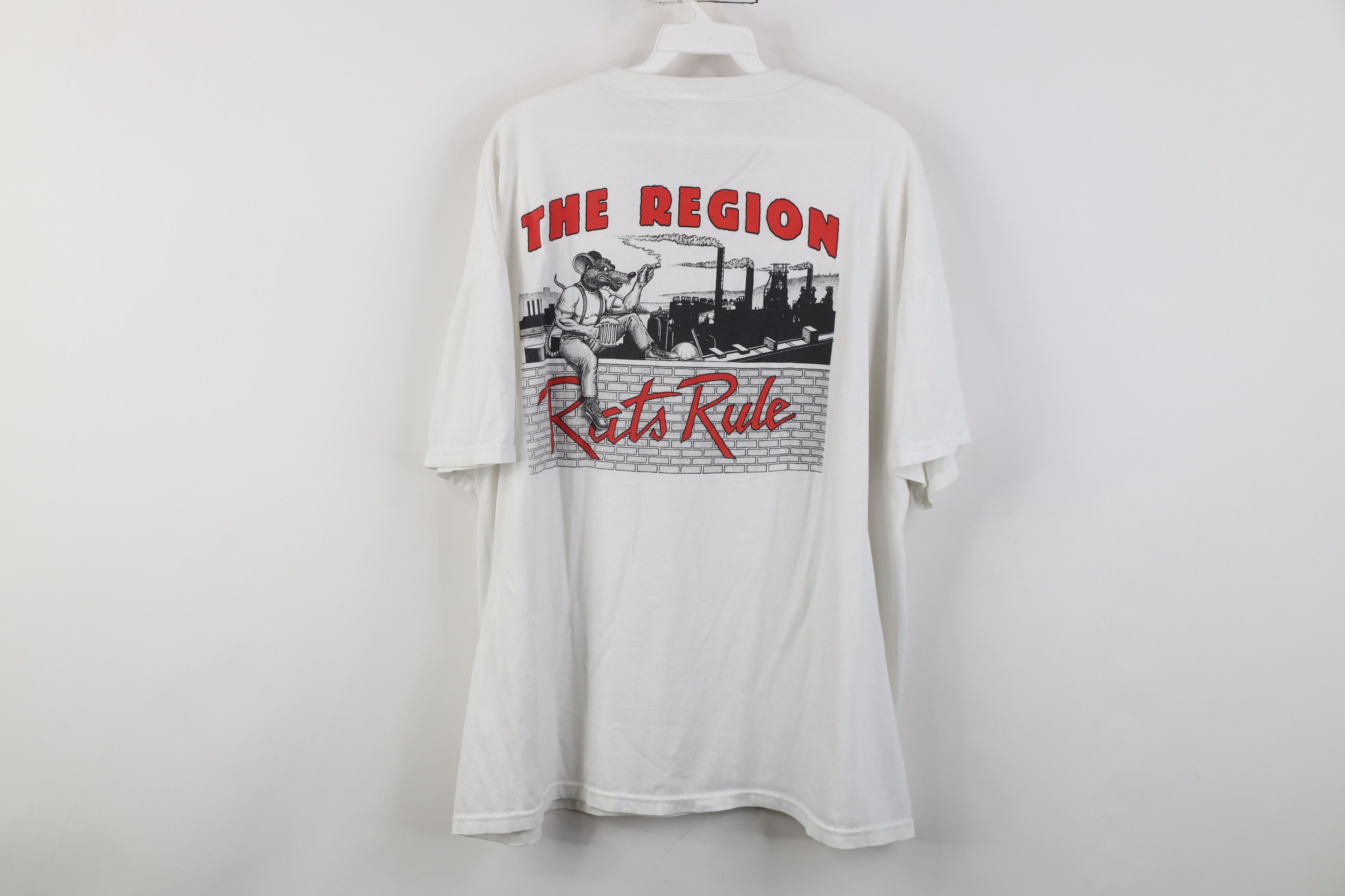 Russell Athletic Vintage 90s Russell Athletic Where Rats Rule Worker T-Shirt Size US XL / EU 56 / 4 - 9 Thumbnail