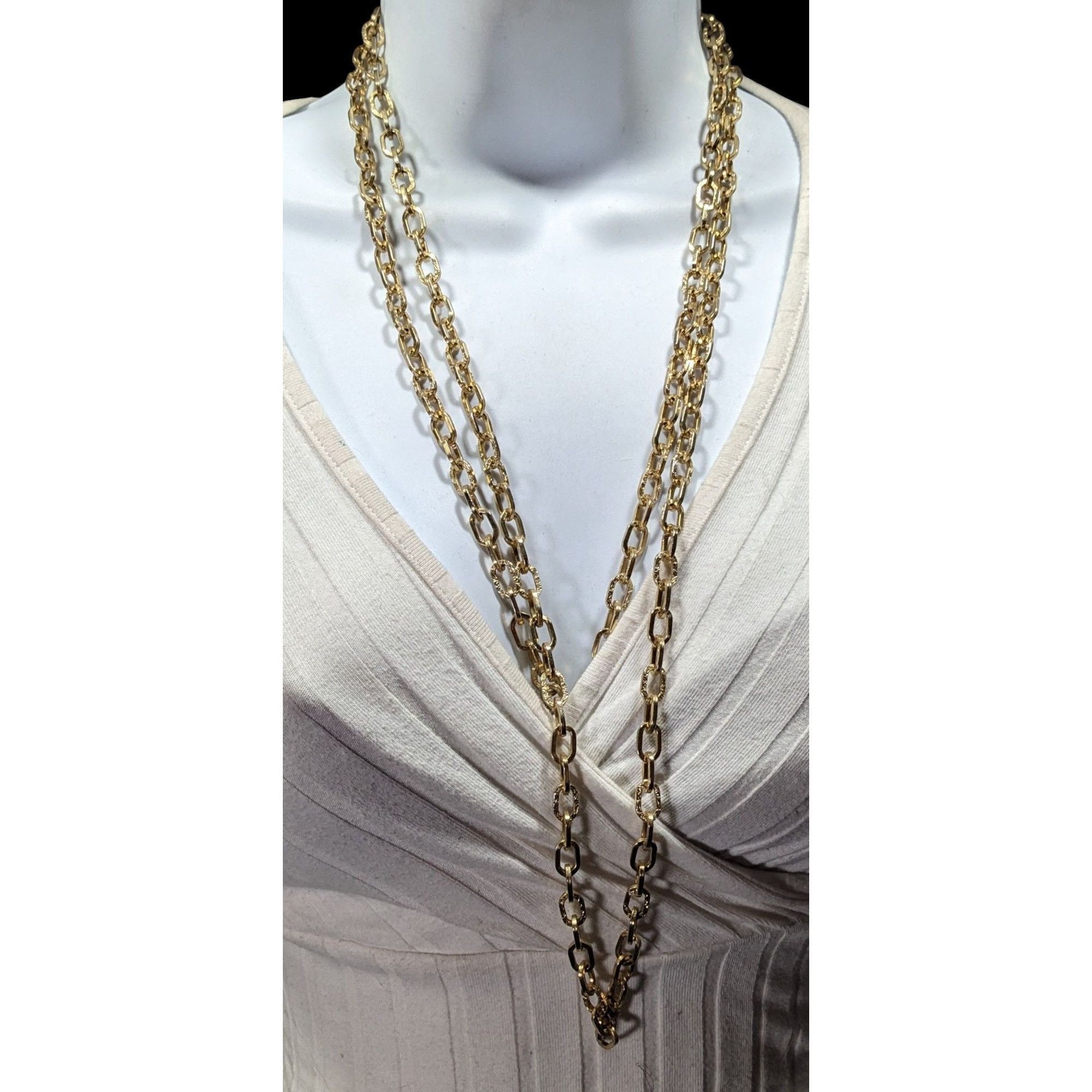 Other Vintage Floral Engraved Gold Tone Chain Necklace Size ONE SIZE - 5 Thumbnail