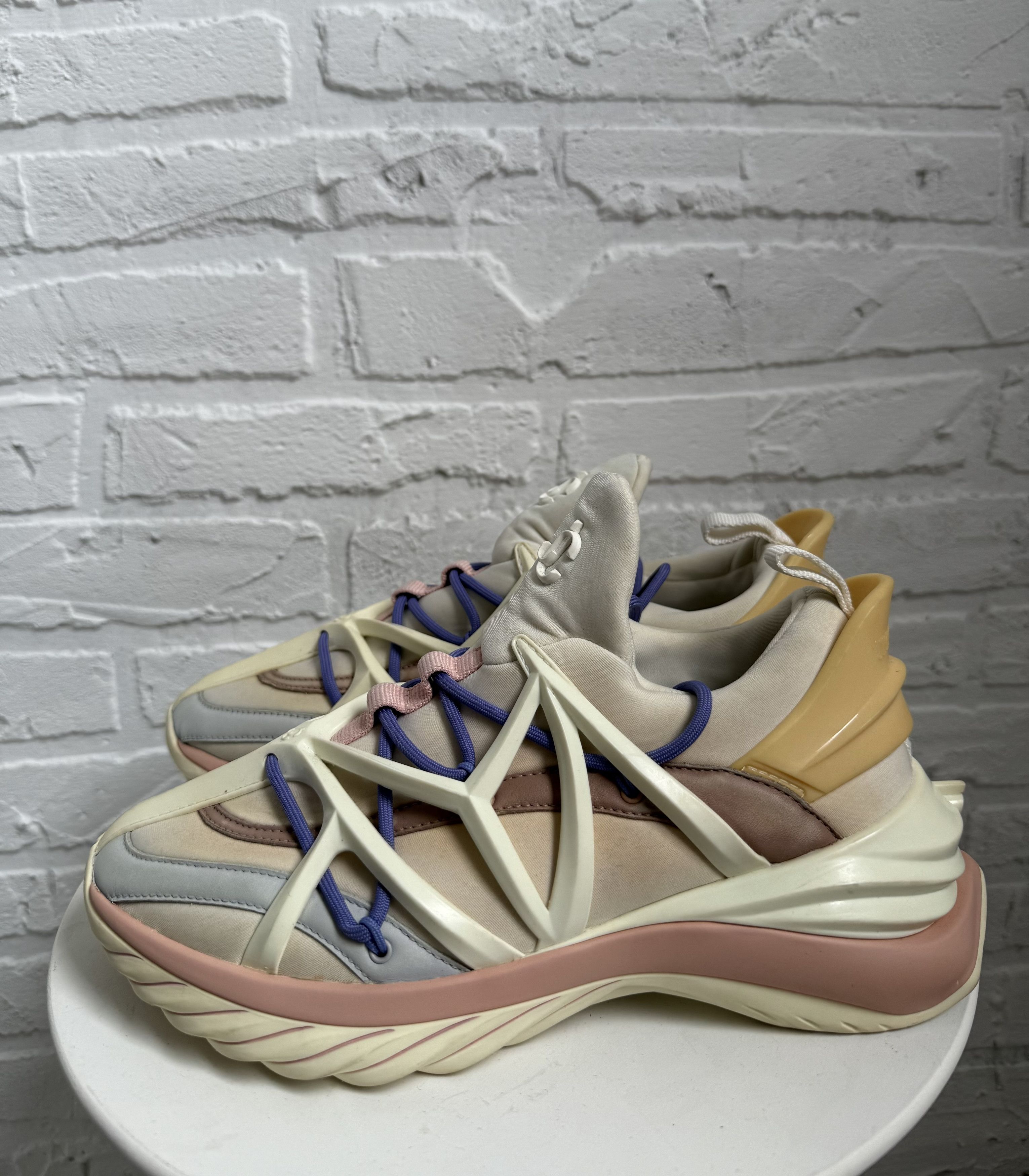 Jimmy Choo Jimmy Choo Cosmos Sneakers Pastel Cream Pink Futuristic Size US 6 / IT 36 - 15 Thumbnail