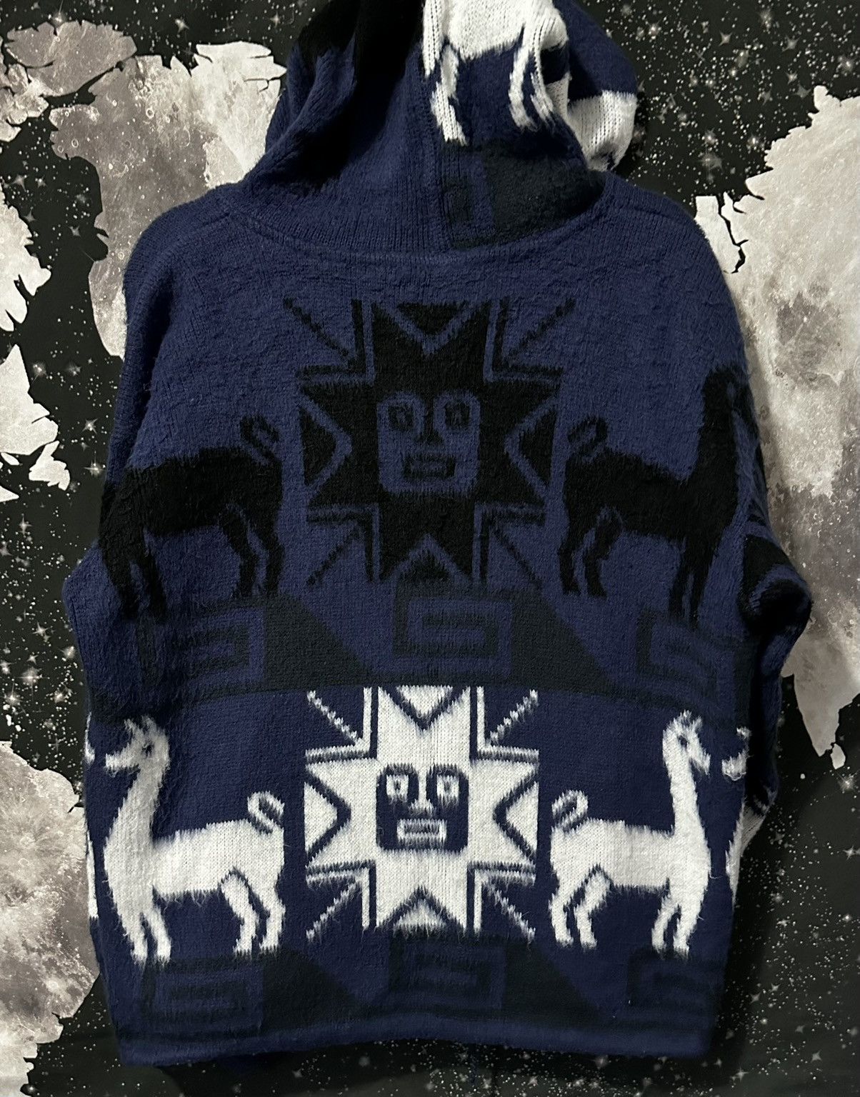 Other Aztec Indigenous Alpaca Knit Zip Hoodie Size US L / EU 52-54 / 3 - 7 Thumbnail
