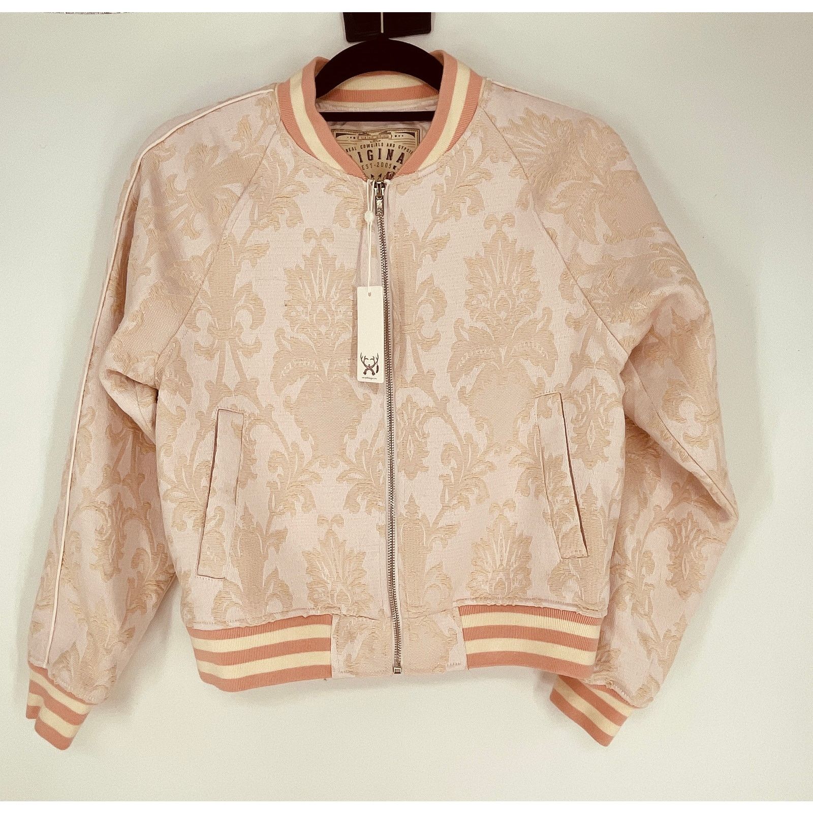 Spell & offers The Gypsy Collective Pink Brocade Bomber Jacket NWT