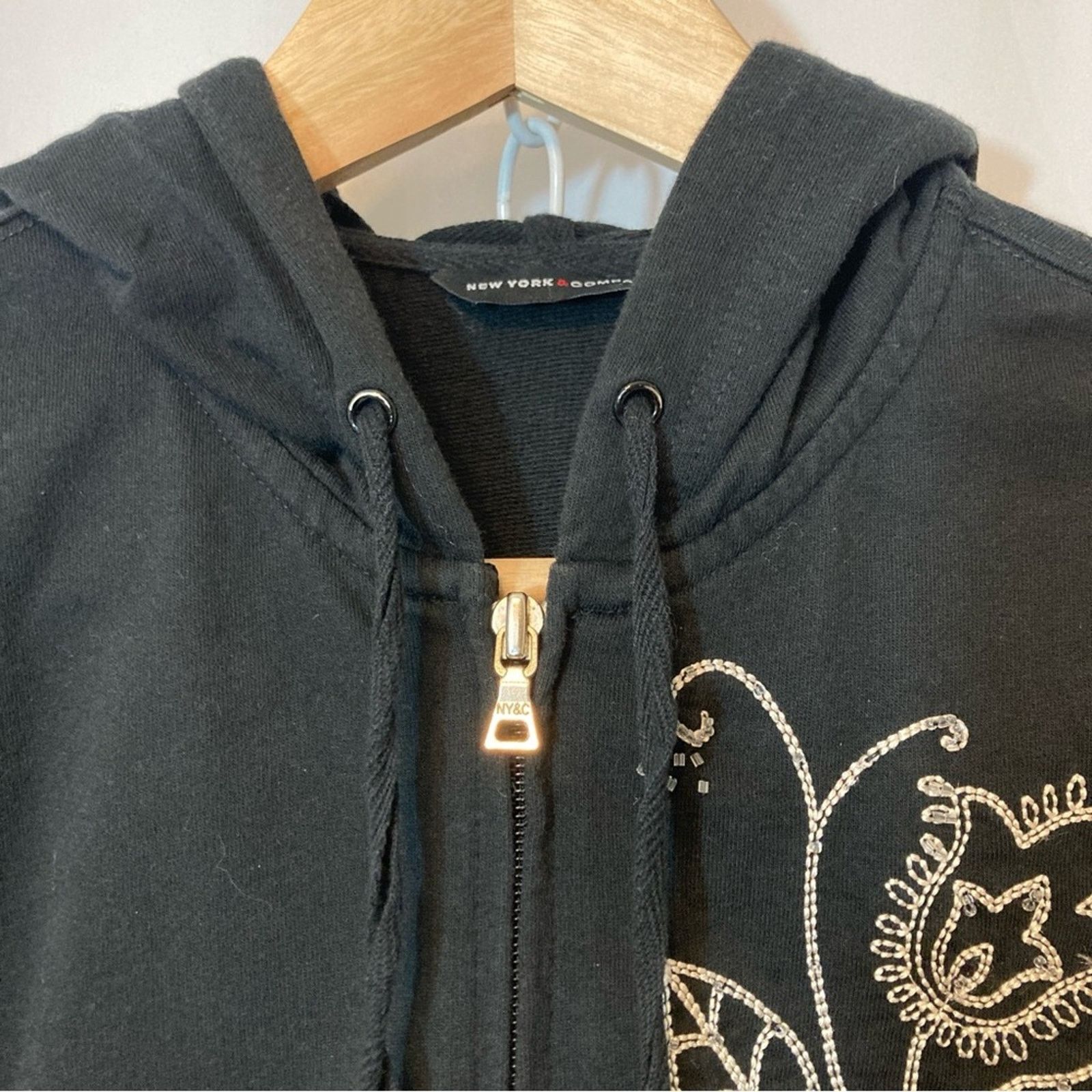 Other Y2K New York and Company Embroidered Full Zip Sweatshirt Size L / US 10 / IT 46 - 2 Thumbnail