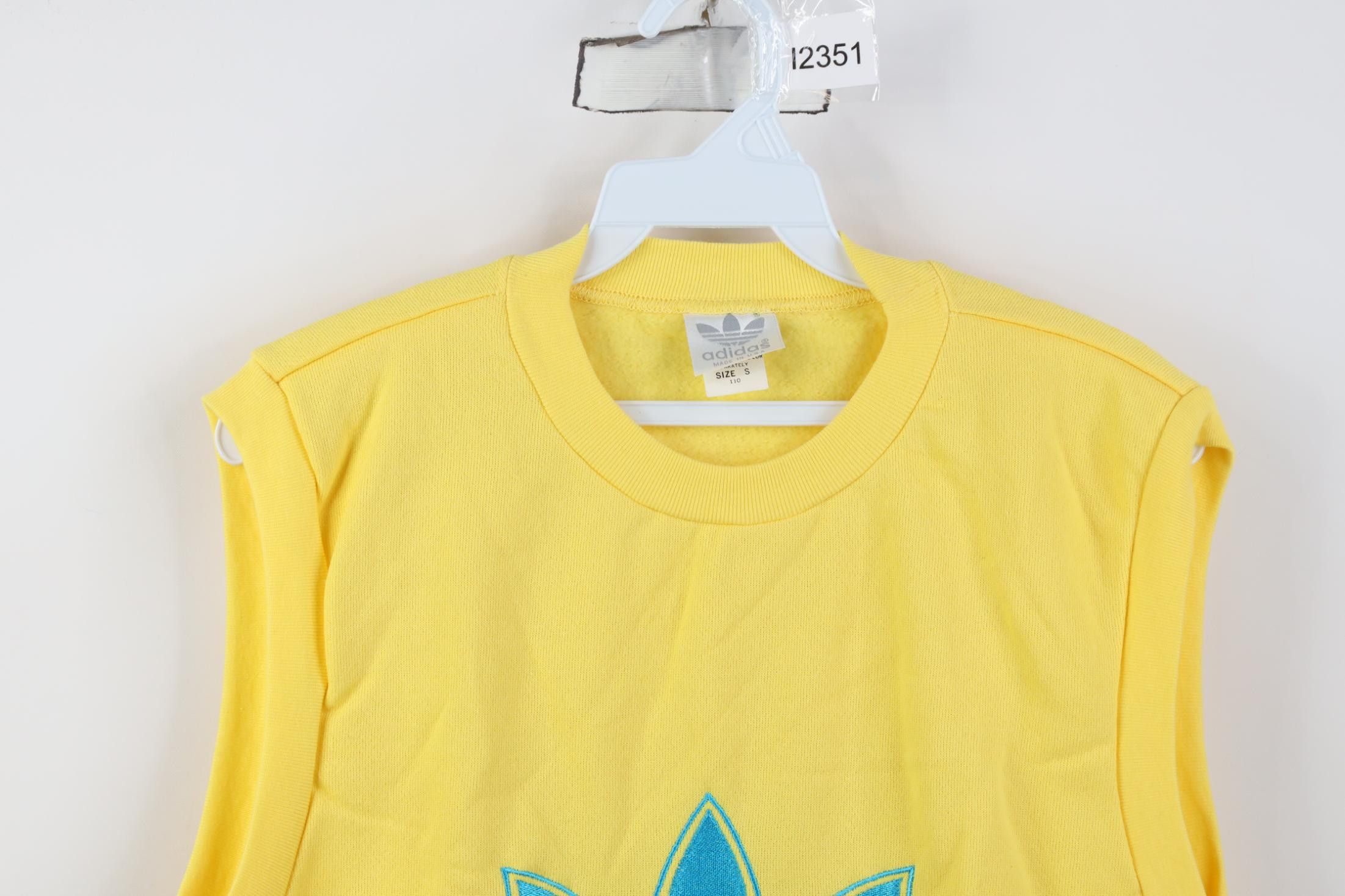 Adidas Deadstock Vintage 80s Adidas Sweatshirt Vest USA Yellow Size US S / EU 44-46 / 1 - 2 Thumbnail