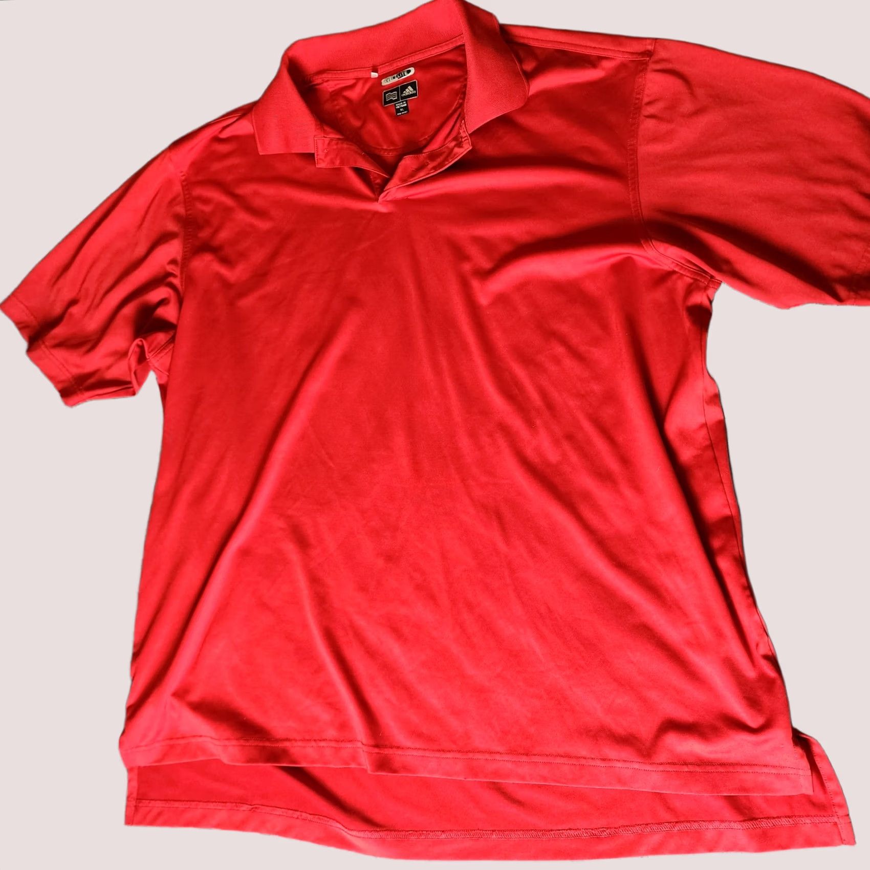 Adidas ADIDAS Polo Shirt Solid Red ClimaLite Moisture Wicking Short Sleeve XL Golf Men Polo Red XL Climalite Golf Mens Size US XL / EU 56 / 4 - 1 Thumbnail