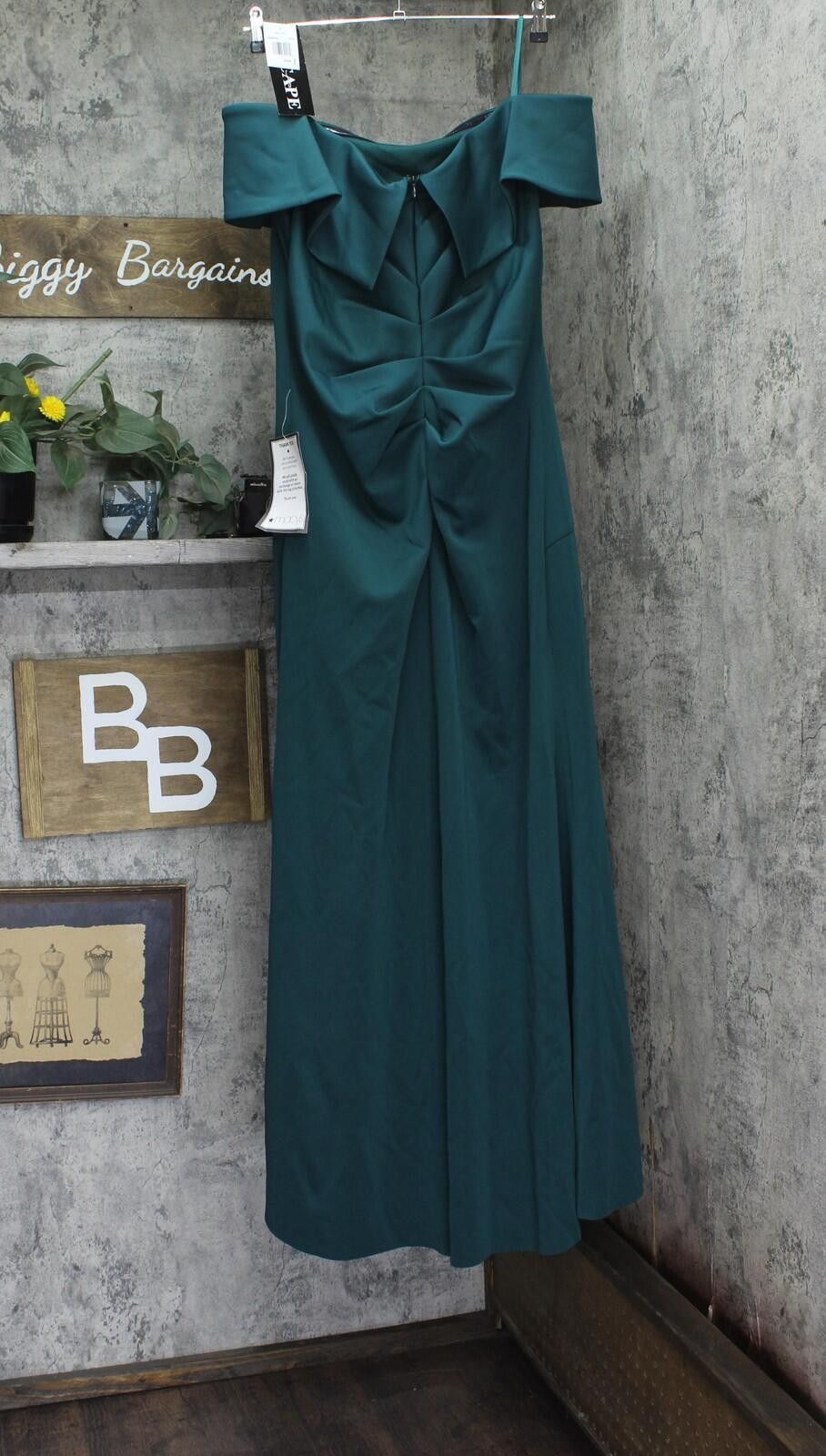 Other Nwt Xscape Off-the-shoulder Dress Gown Hunter Green 16w Size XXL / US 16-18 / IT 52-54 - 2 Thumbnail