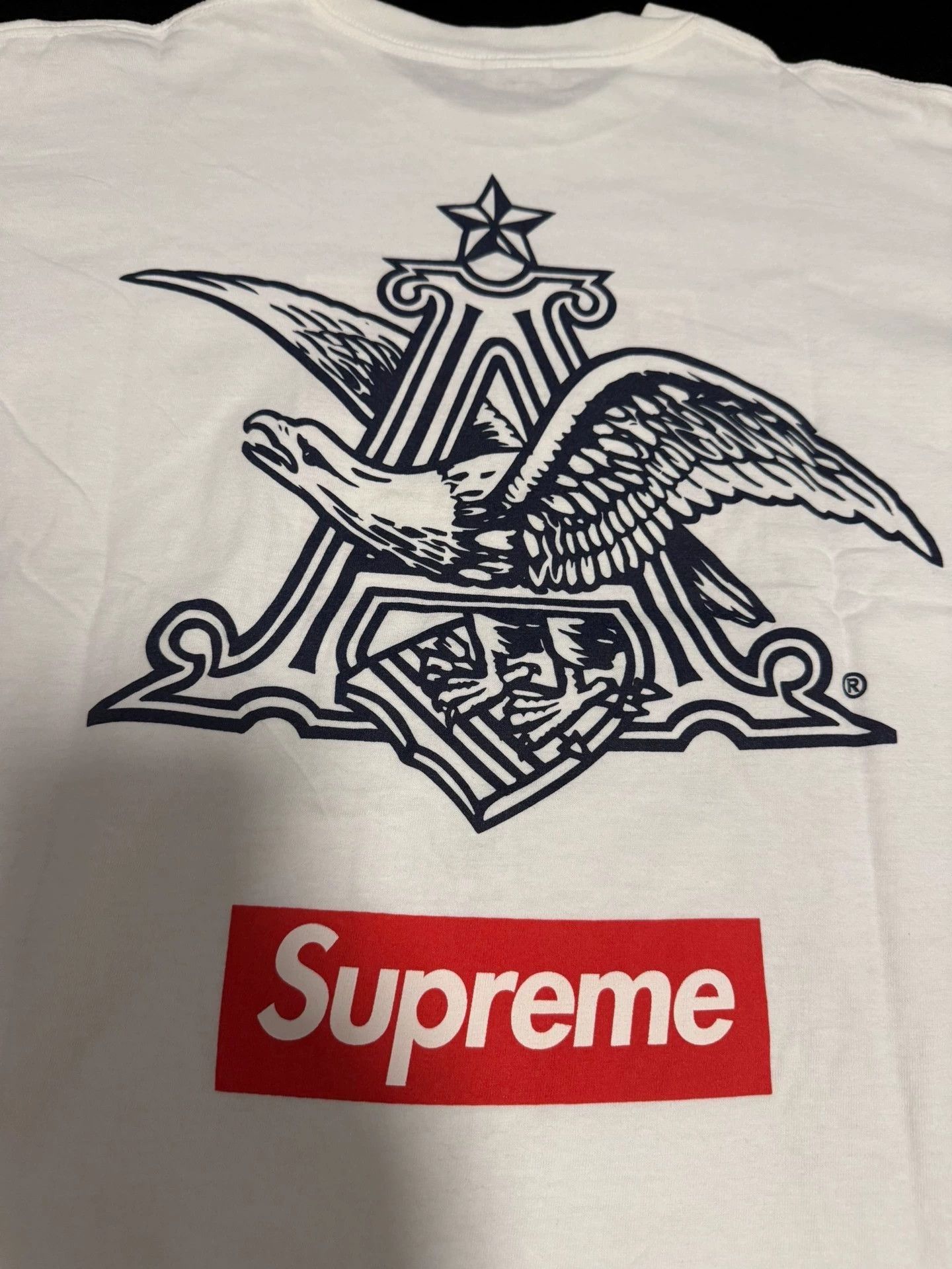 Supreme White Short Sleeve T-Shirt with Eagle Graphic Size US L / EU 52-54 / 3 - 3 Thumbnail