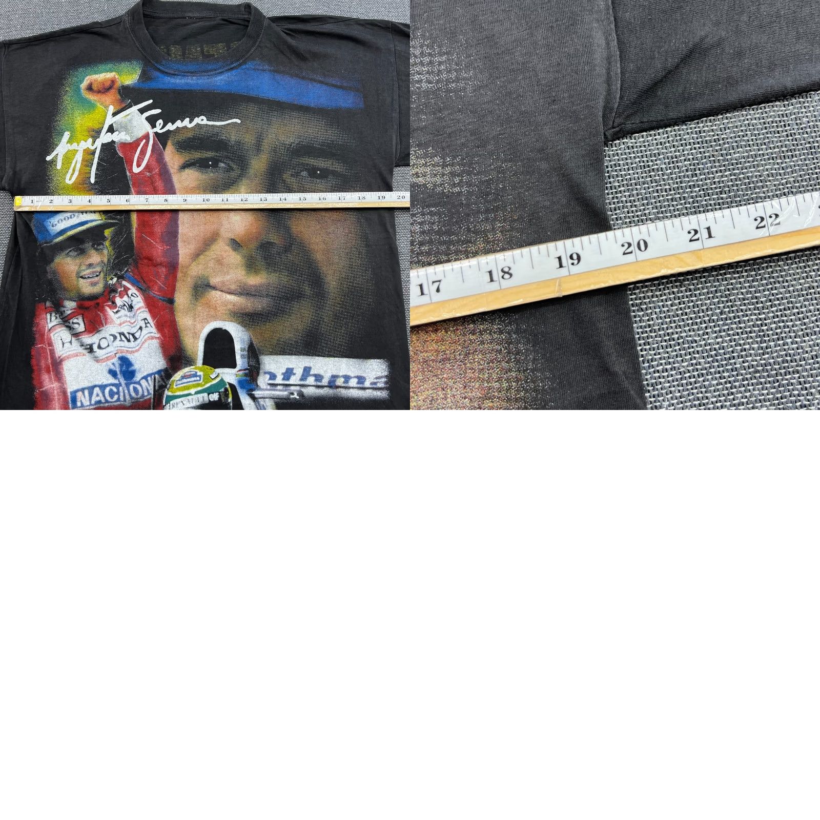 Vintage VINTAGE 90s Ayrton Senna Formula 1 Racing T Shirt Adult M Black McLaren AOP Men Size US M / EU 48-50 / 2 - 9 Thumbnail