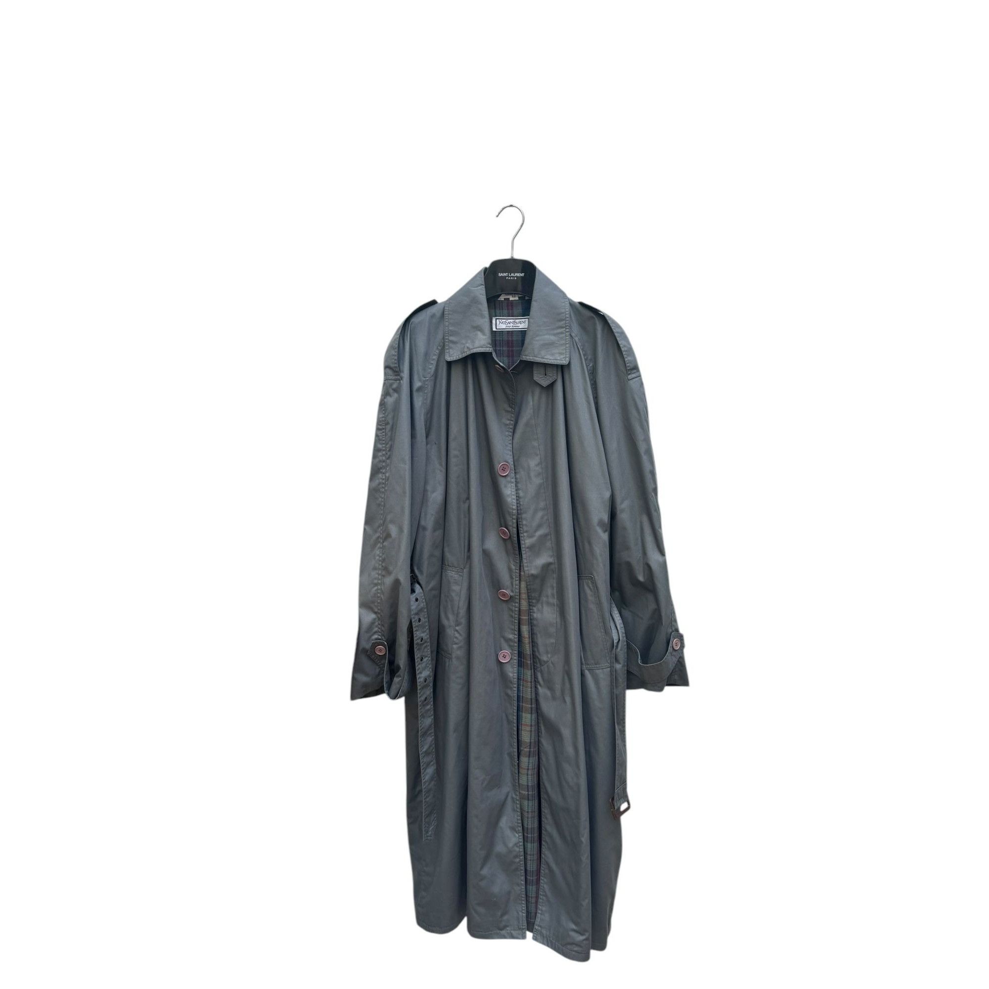 Yves Saint Laurent Grey Belted Coat Size US L / EU 52-54 / 3 - 3 Thumbnail
