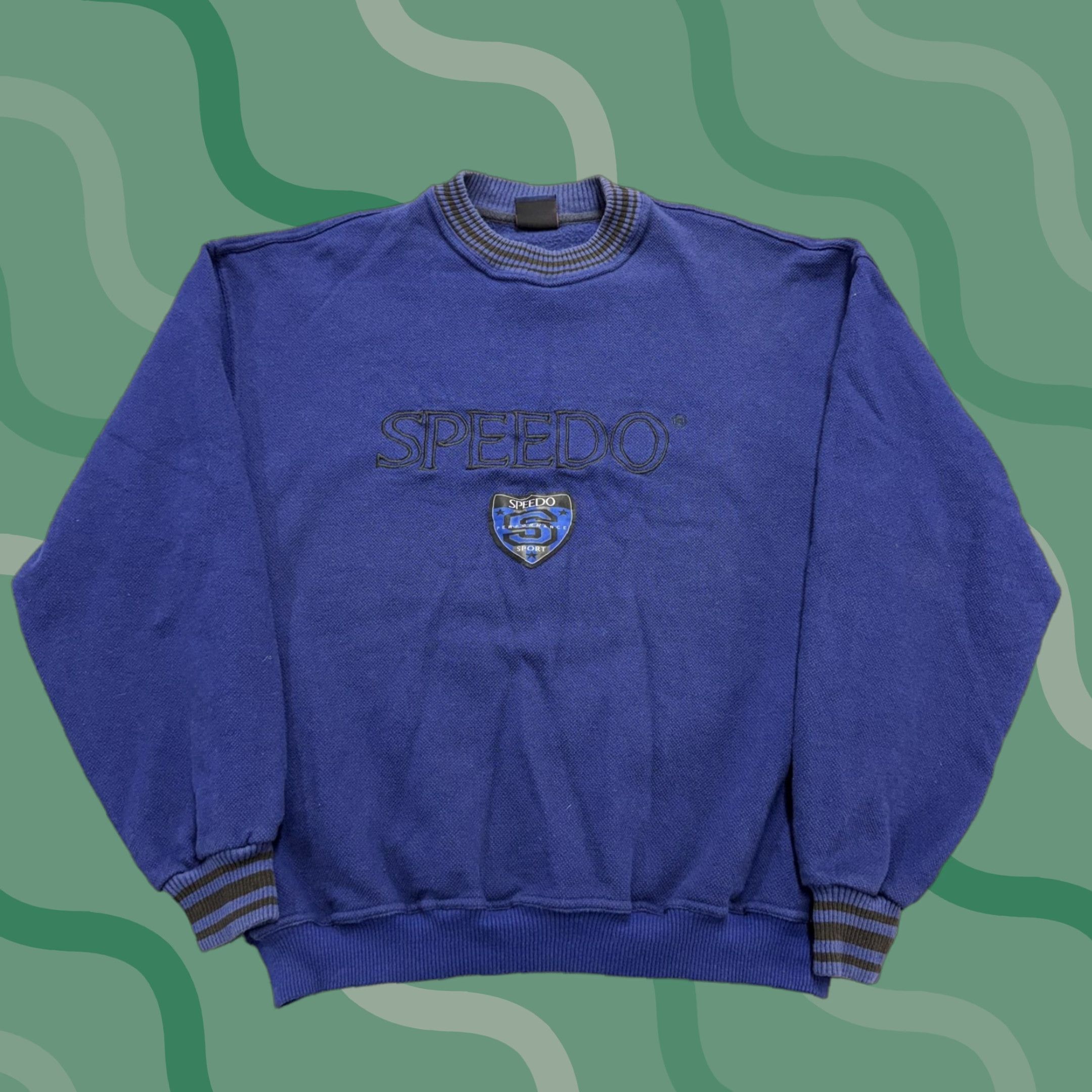 Speedo VINTAGE Speedo Sweatshirt Mens L Blue Graphic Print Logo Pullover 90s Sports Knit Crewneck Size US L / EU 52-54 / 3 - 1 Thumbnail