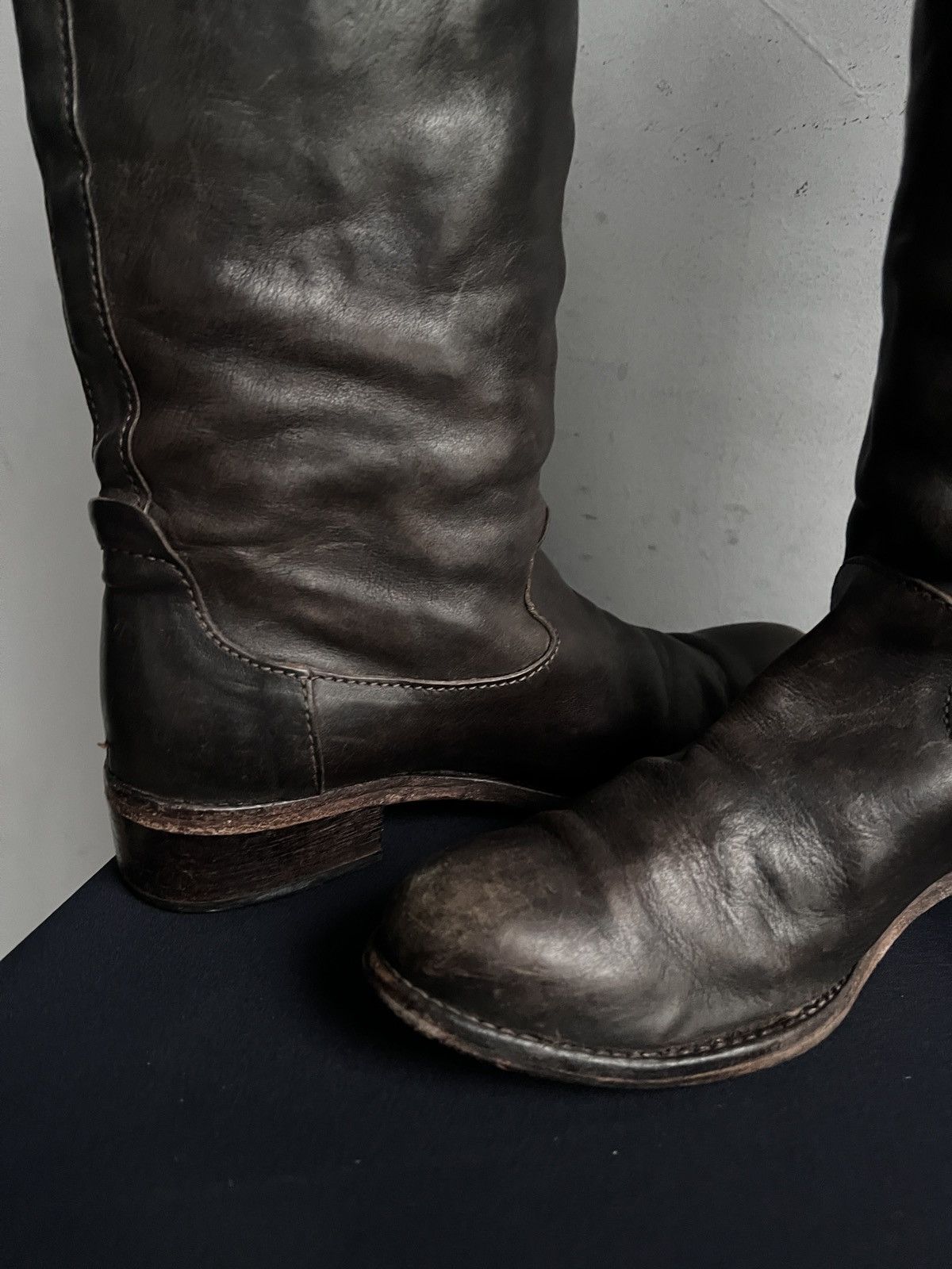 MoMA Moma Leather Tall Brown Boots Zipper Vintage Size US 8 / IT 38 - 9 Thumbnail