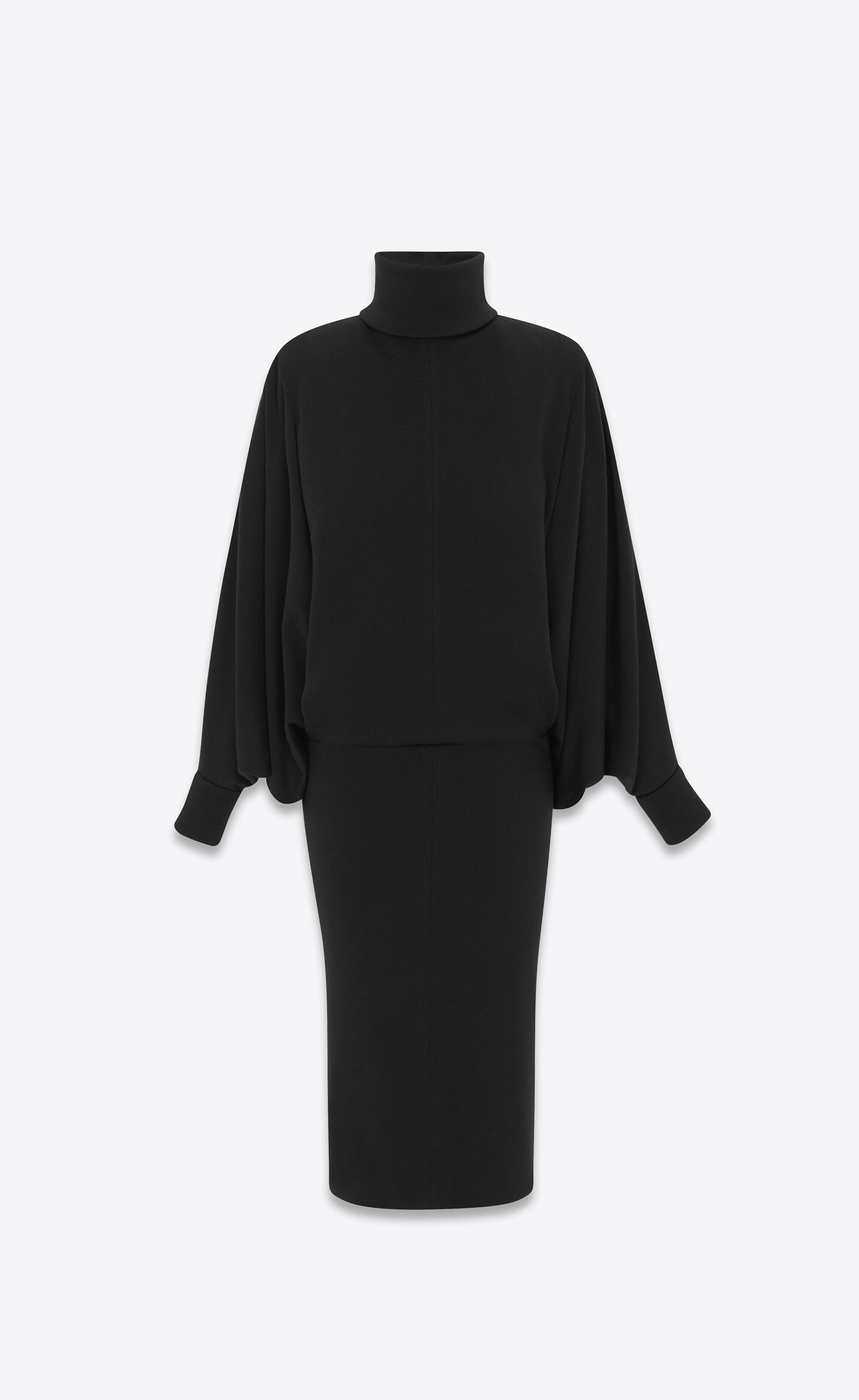 Saint Laurent Paris oversize long dress in wool jersey Size XL / US 12-14 / IT 48-50 - 1 Preview