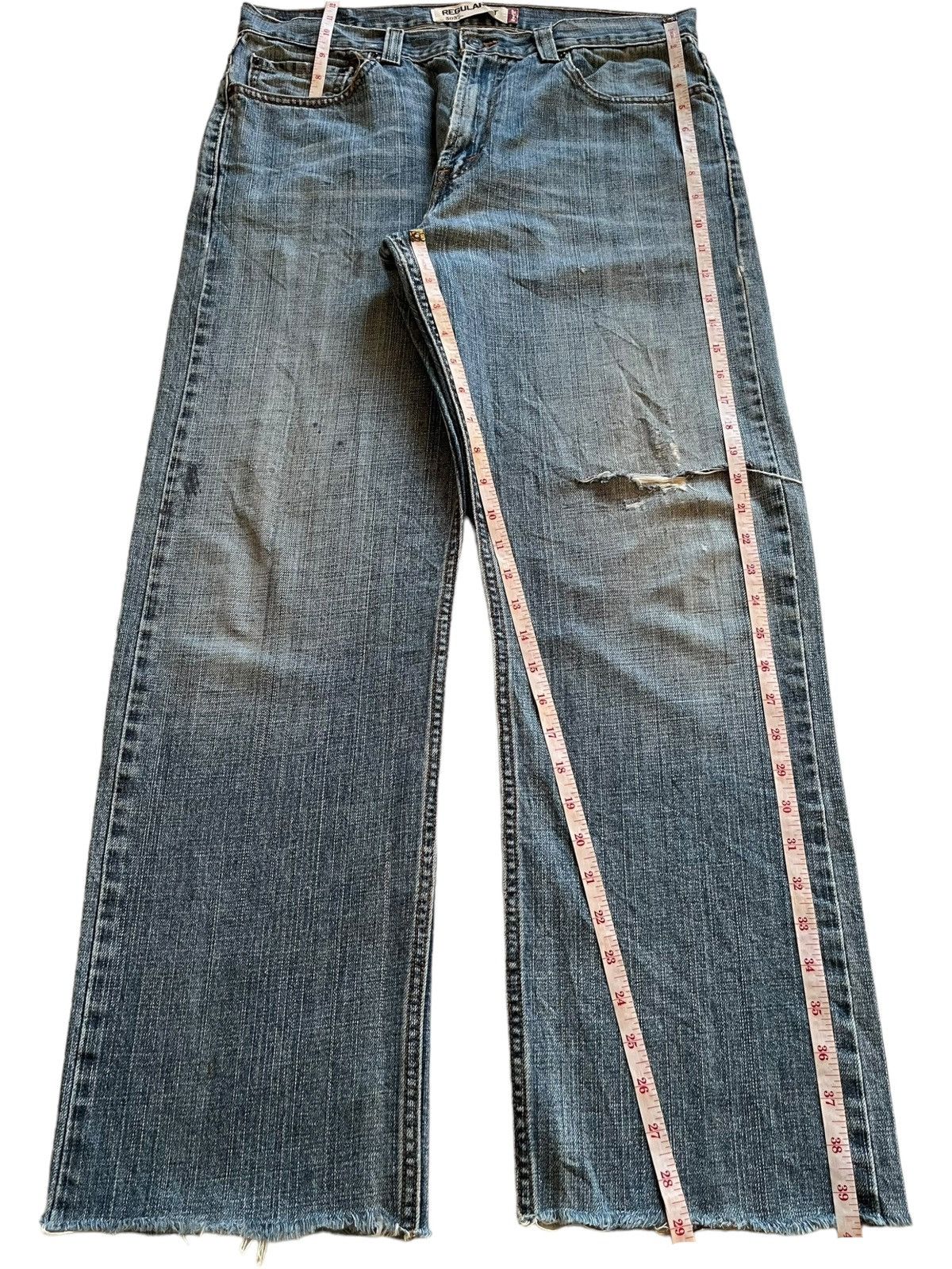Levi's × Levi's Vintage Clothing Vintage 90s Levis 505 Blue Wash Distressed Baggy Jeans Size US 34 / EU 50 - 12 Thumbnail