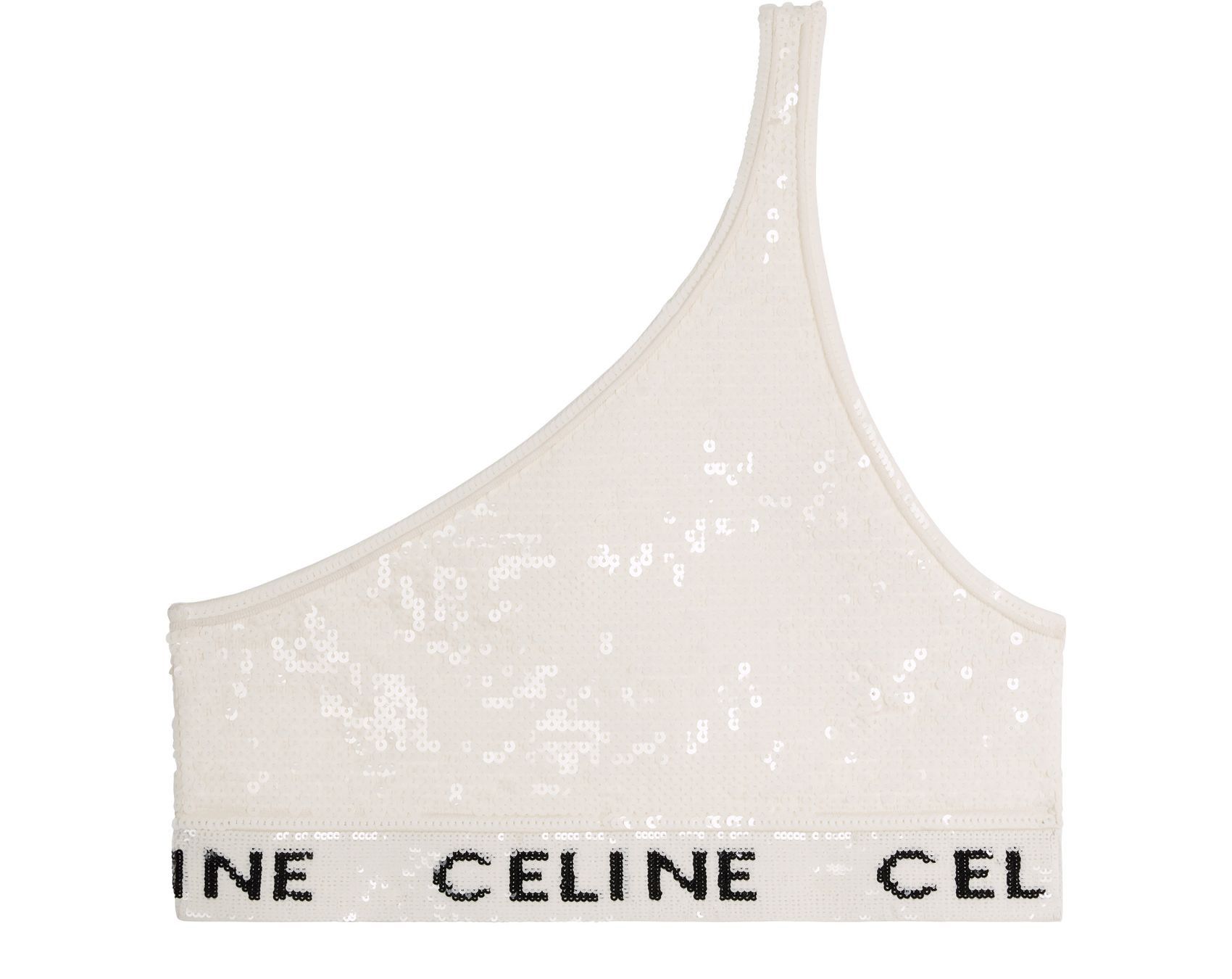 Celine o1w1db11124 Size: S / Embroidered Viscose Bra in White Size ONE SIZE - 1 Thumbnail