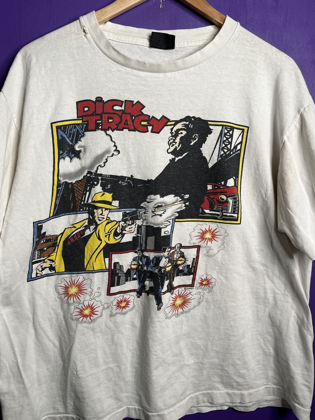 Vintage Vintage 90s Dick Tracy comic boxes t-shirt Size US XL / EU 56 / 4 - 3 Thumbnail