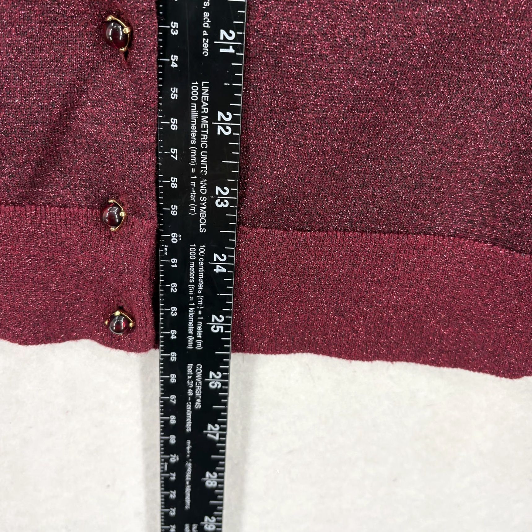 Talbots VINTAGE Talbots Cardigan Sweater Womens 2X Burgundy Metallic Button Up Sparkle Holiday Size XXL / US 16-18 / IT 52-54 - 6 Thumbnail