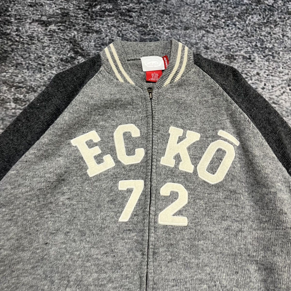Ecko Unltd. Vintage Y2K Ecko U NLTD Spell Out Gray Wool Zip Up Sweater Size US L / EU 52-54 / 3 - 4 Thumbnail