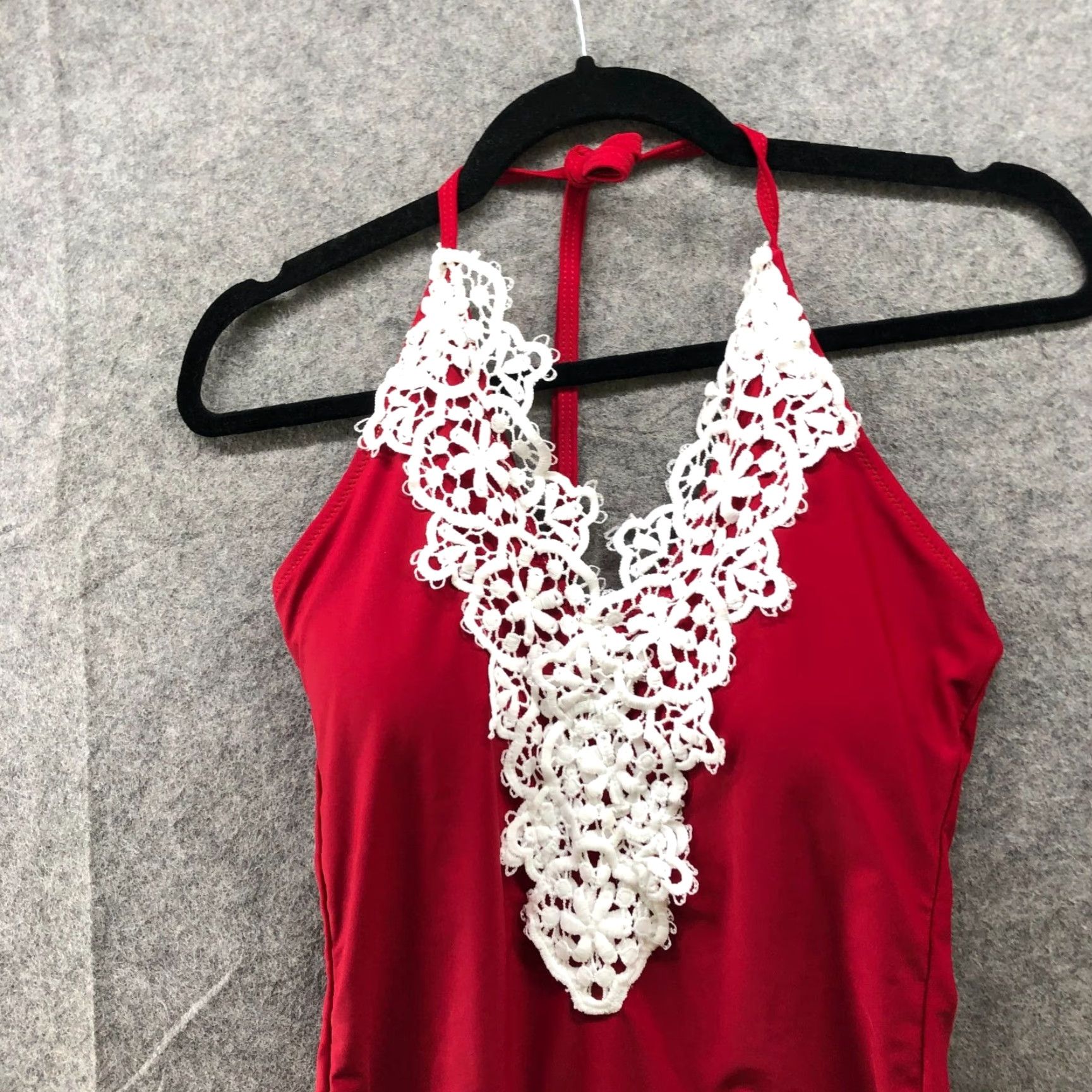 Vintage VINTAGE Womens One Piece Swimsuit M Padded Crochet Boho Brown Halter Beach Summer Size ONE SIZE - 3 Thumbnail