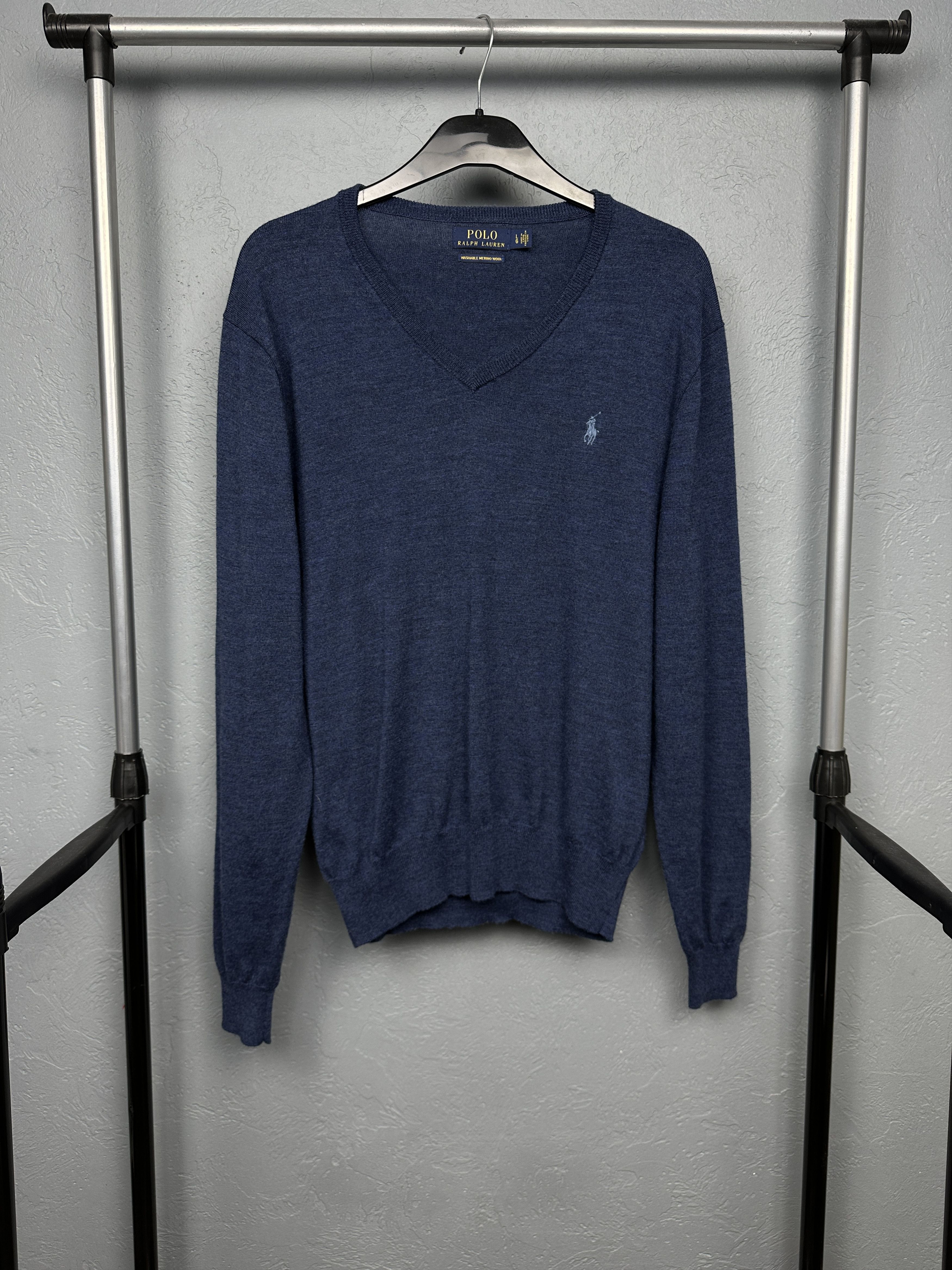 Polo Ralph Lauren Polo Ralph Lauren V-Neck Mens Merino Wool Sweater Size US L / EU 52-54 / 3 - 1 Thumbnail